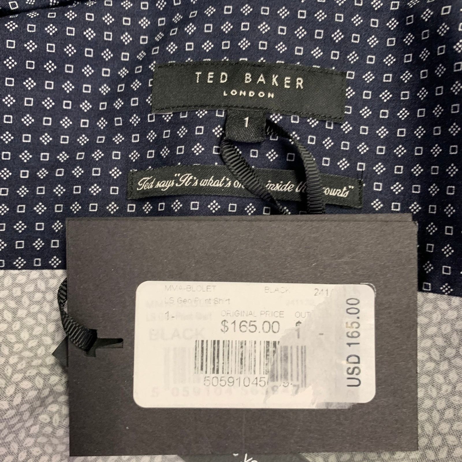 Ted Baker Blolet Black White Leaves Cotton Spread Collar Long Sleeve Size US S / EU 44-46 / 1 - 6 Thumbnail