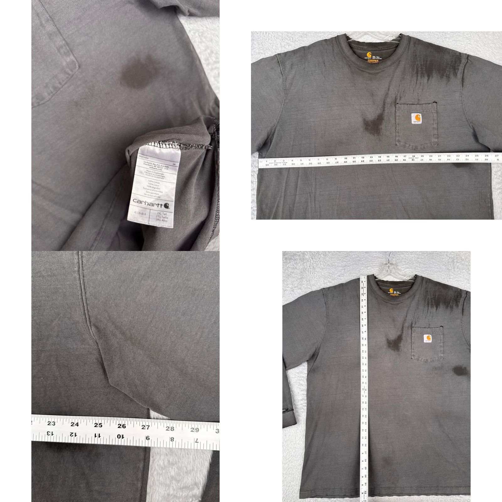 Carhartt Carhartt Shirt Men 2XL Gray Long Sleeve Pocket Crew Neck Cotton Knit All Seasons Pocket Carhartt Men'S K87 2XL Tall Womens? Wait. Size US XXL / EU 58 / 5 - 8 Thumbnail
