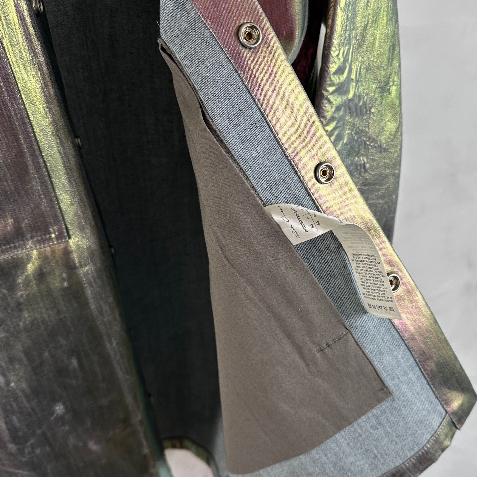Rick Owens Rick Owens S/S20 Iris Shiny Denim Outershirt Size US L / EU 52-54 / 3 - 17 Thumbnail