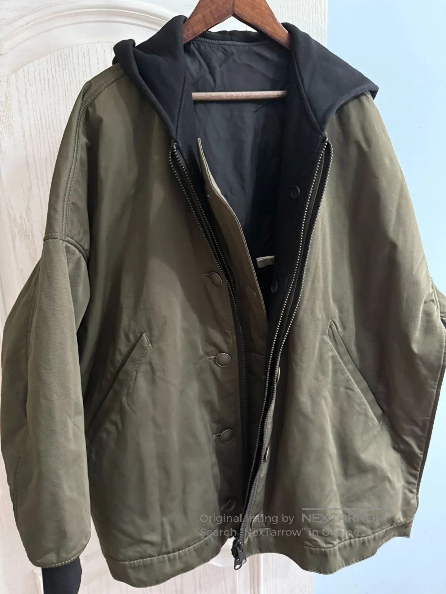 Yohji Yamamoto Green Hooded Light Jacket Size S. Size US S / EU 44-46 / 1 - 4 Thumbnail