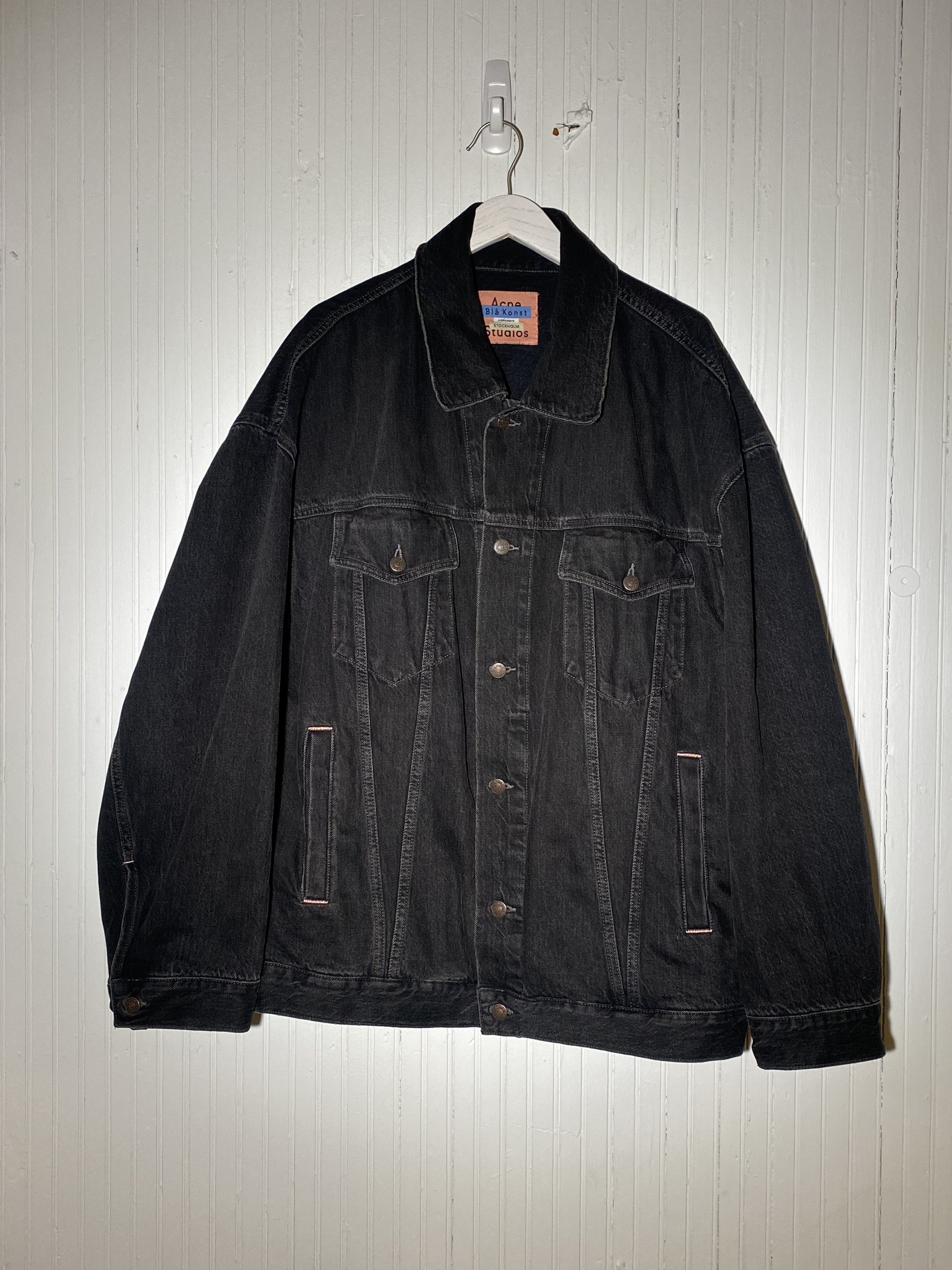 image of Acne Studios Oversized Denim Jacket in Black, Men's (Size XL)