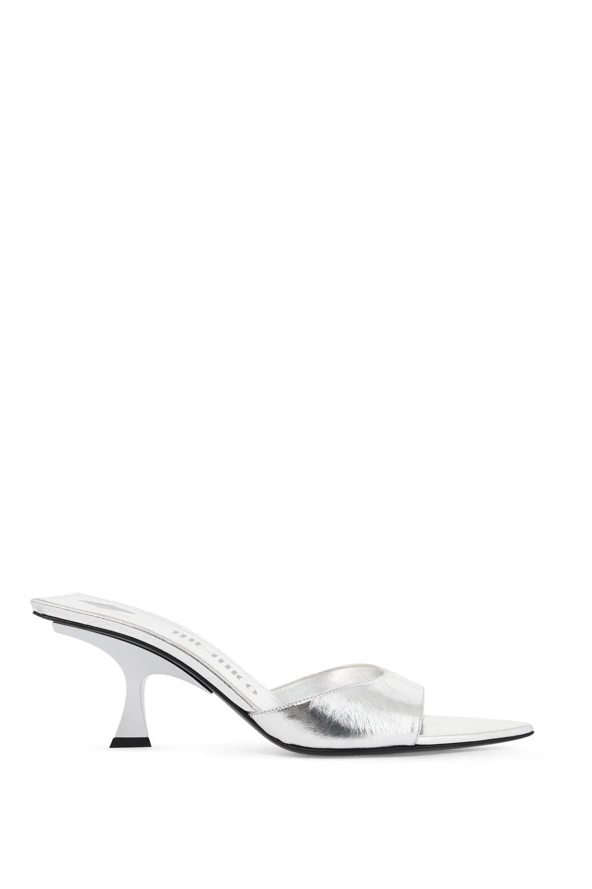 The Attico o1s22i1n1024 Leather Bes Mules in Silver Size US 7 / IT 37 - 1 Thumbnail