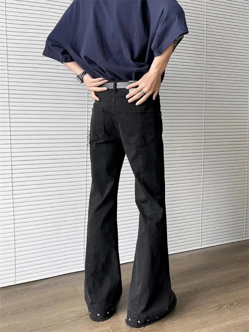 Japanese Brand Retro loose fringed slightly flared casual jeans Size US 32 / EU 48 - 3 Thumbnail