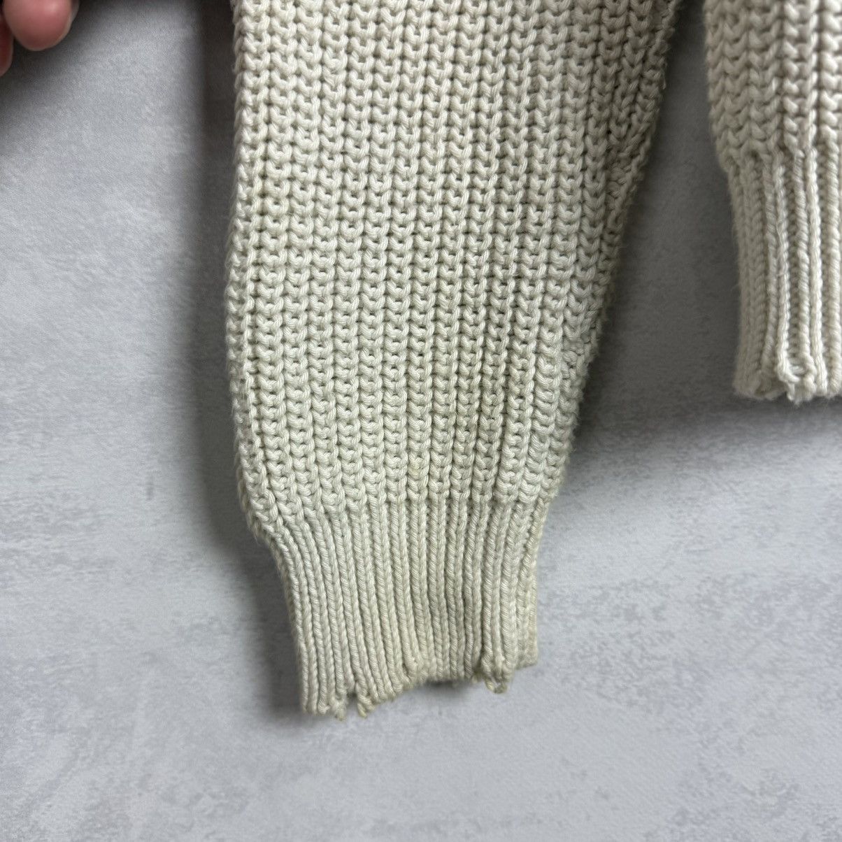 Zadig & Voltaire Zadig&Voltaire Kary Cow Distress Cotton Wool Knit Sweater Size XS / US 0-2 / IT 36-38 - 23 Thumbnail