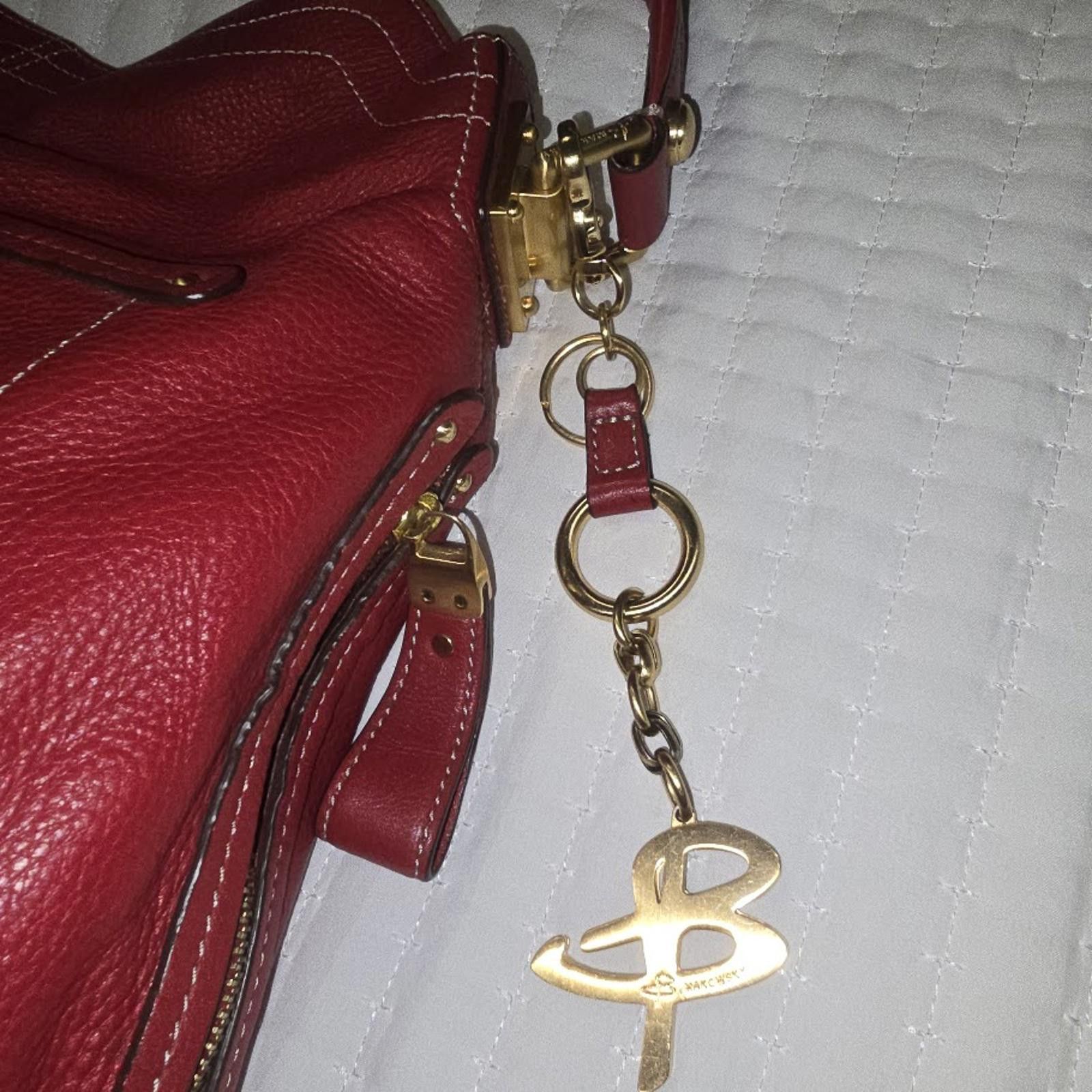 Other B Makowsky Cranberry Red Soft Pebbled Leather Hobo Size ONE SIZE - 9 Thumbnail