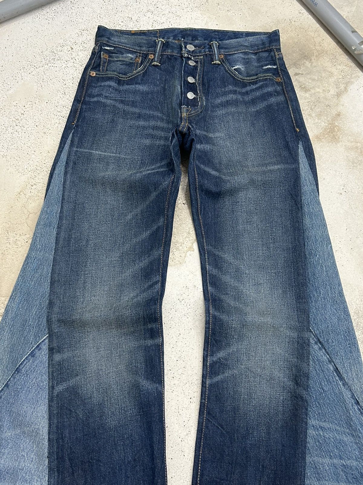 Levi's Levis Upcycled Custom Y2k Wide Leg Jeans Flared Size US 29 - 6 Thumbnail