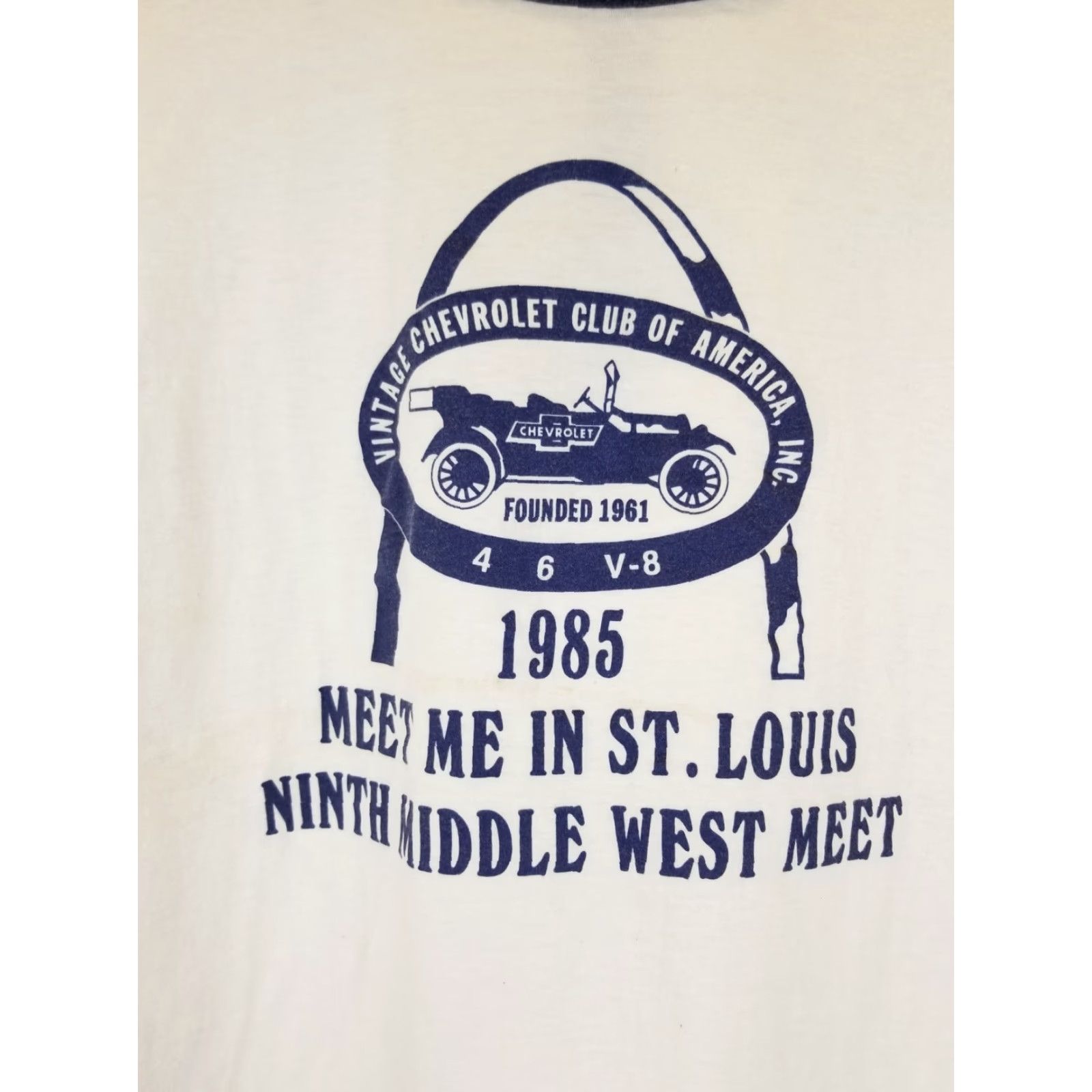 Vintage VINTAGE CHEVROLET CLUB OF AMERICA RINGER T-SHIRT SZ LARGE 50/50 Size US L / EU 52-54 / 3 - 2 Thumbnail