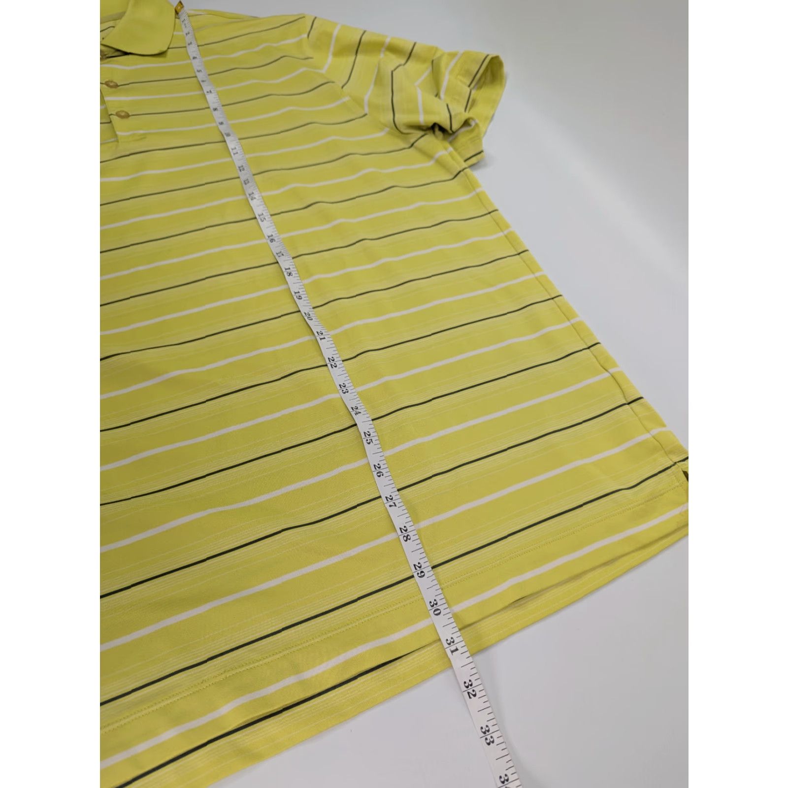 Nike VINTAGE Nike Golf Polo Shirt Stripe Yellow Men's XL Dri-Fit Performance 381252 Size US XL / EU 56 / 4 - 4 Thumbnail