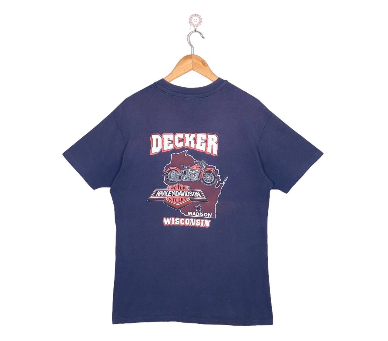 Harley Davidson × Vintage Vintage 90s Harley Davidson Eagle Motorcycle Decker Tee Size US L / EU 52-54 / 3 - 2 Thumbnail