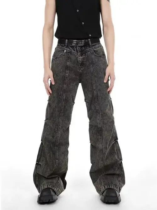 Jean Vintage washed distressed micro-flared high-waisted jeans Size US 32 / EU 48 - 1 Thumbnail