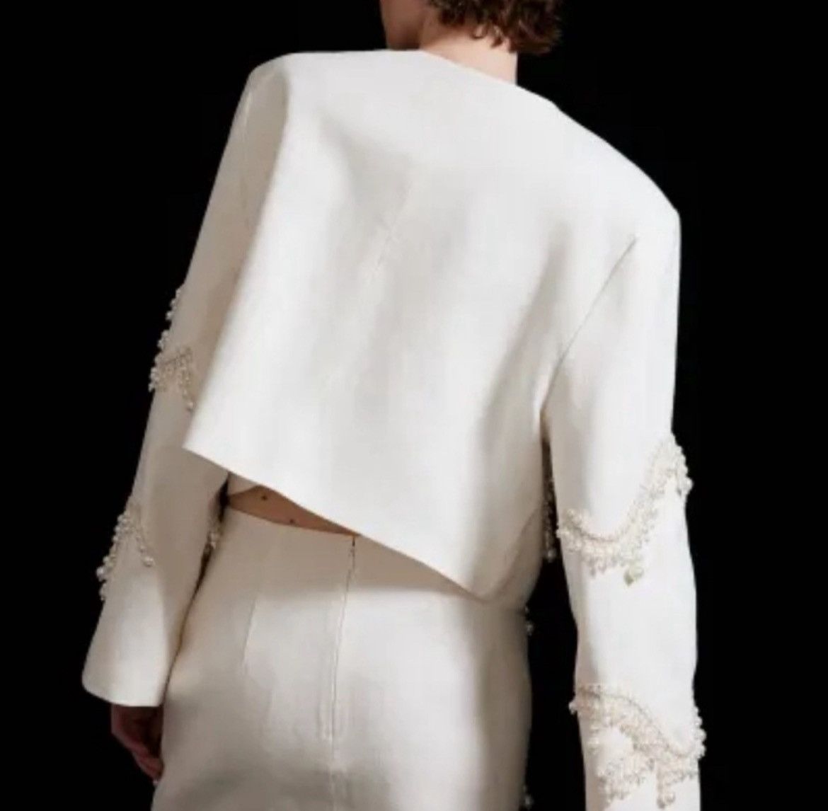 H&M H & M beaded jacket linen Size L / US 10 / IT 46 - 4 Thumbnail
