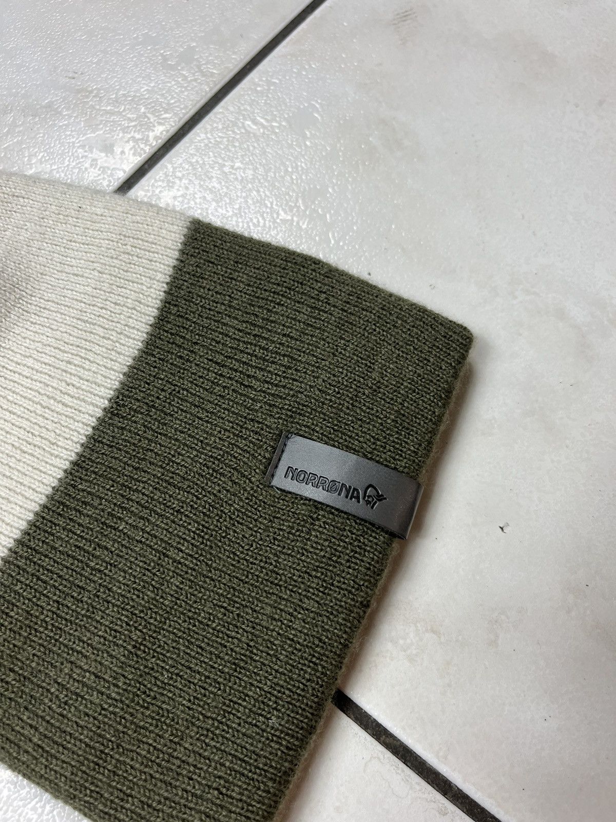 Norrona Norrona striped mid weight beanie wool hat logo triple color Size ONE SIZE - 6 Thumbnail