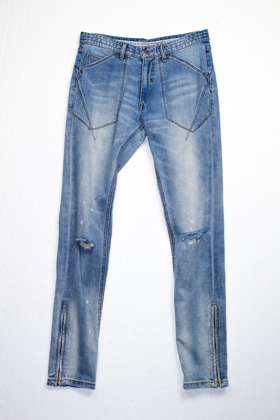 Number (N)ine Number Nine Blue Damaged Denim Jeans | Grailed