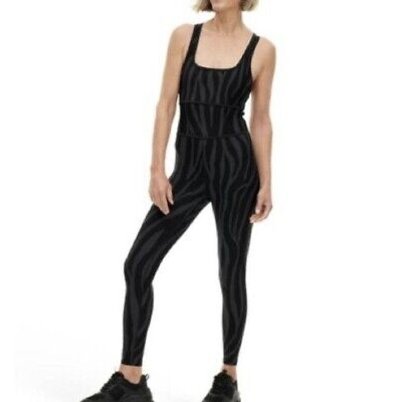 Diane von Furstenberg DVF x Target Tonal Zebra Activewear Jumpsuit Womens XXS Size 24" / US 00 / IT 34 - 8 Thumbnail