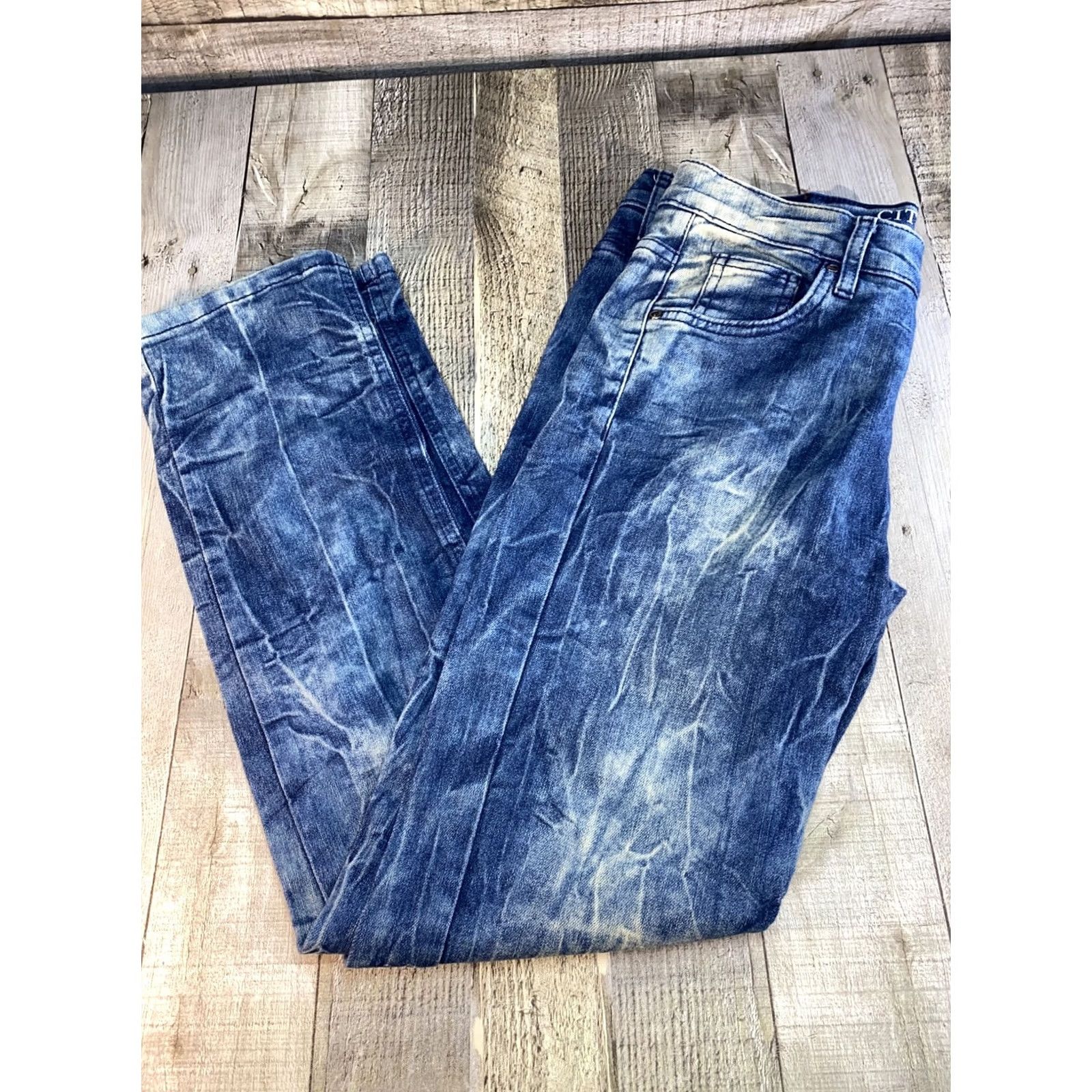 Vintage City Ink Jeans Womens 16 Blue Straight Jeans Womens 16 Blue Straight Leg Distressed Mid Rise 29in Regular Vintage No Mens Girls Size 28" / US 6 / IT 42 - 5 Thumbnail