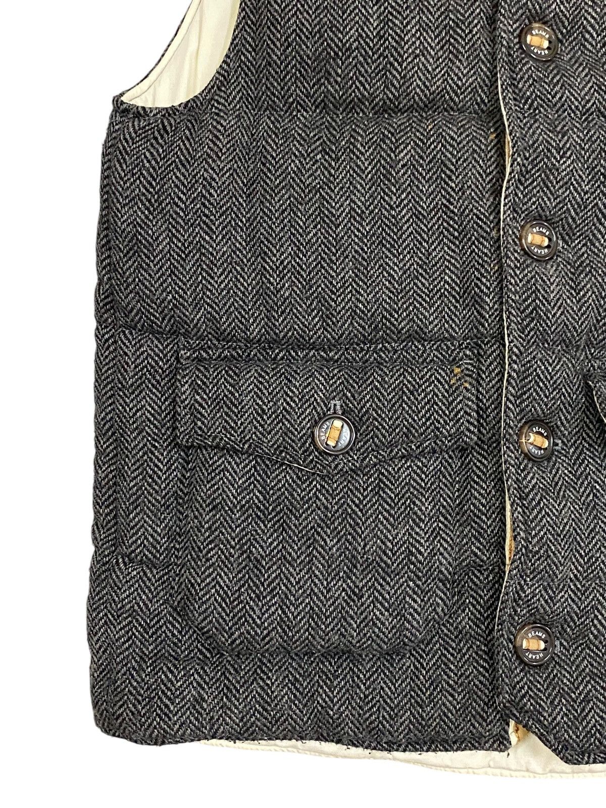 Beams Plus Beams Heart Herringbone Wool Blend Down Vest - Size M Size US M / EU 48-50 / 2 - 5 Thumbnail