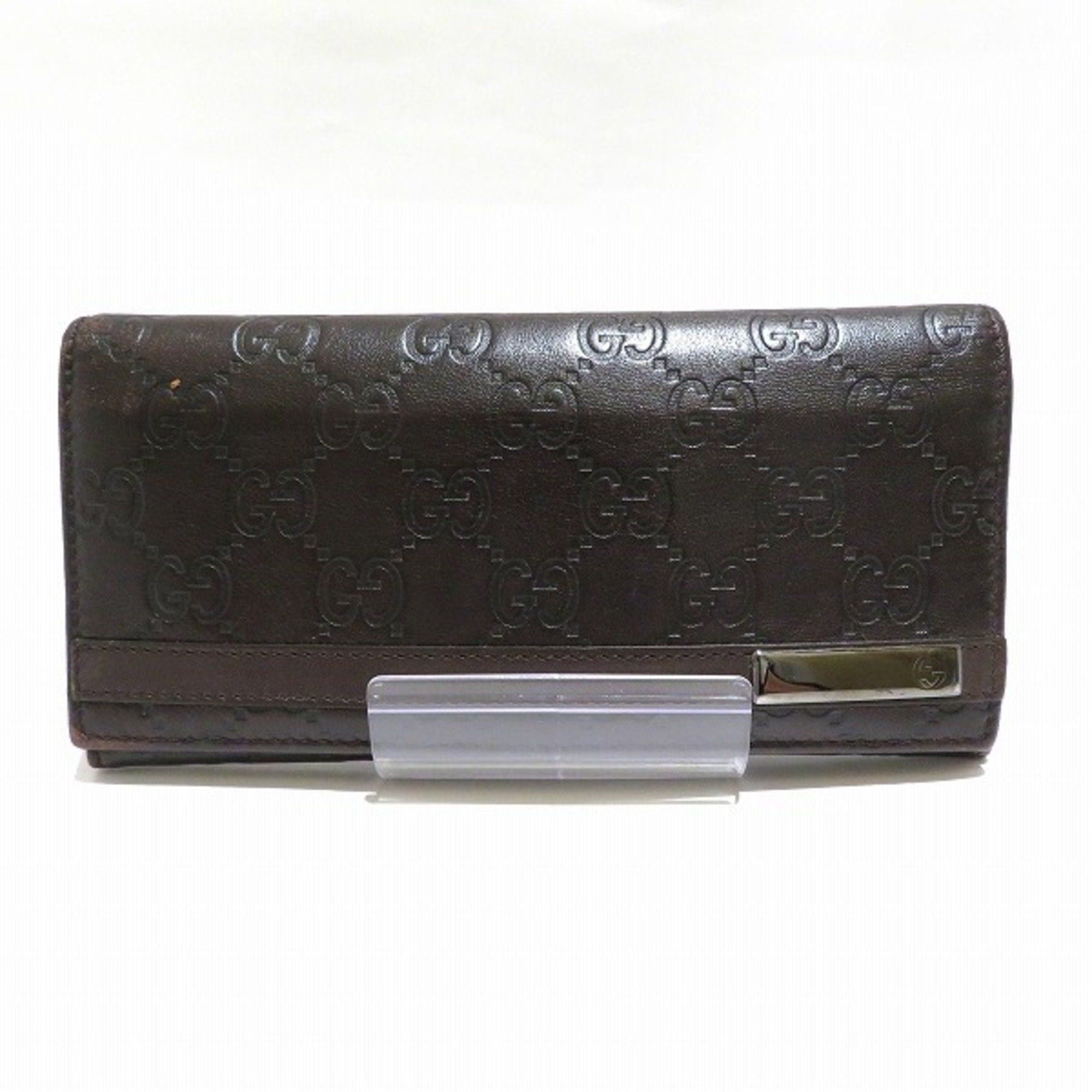 image of Gucci Sima 233112 Leather Wallet Bifold Long Unisex in Brown, Women's