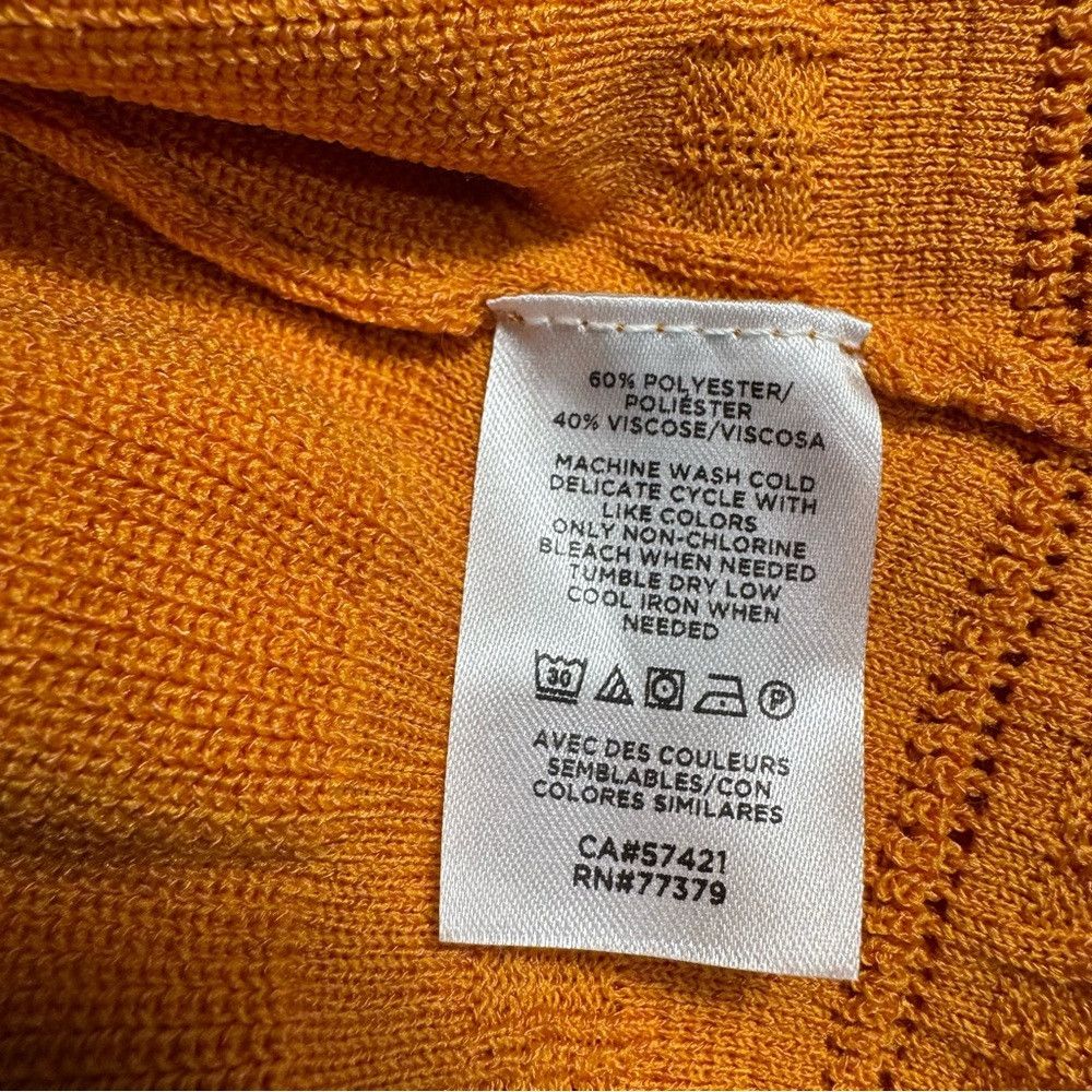 Ann Taylor NWT New Ann Taylor Orange Knit Peplum Short Sleeve Top Size Size L / US 10 / IT 46 - 8 Thumbnail