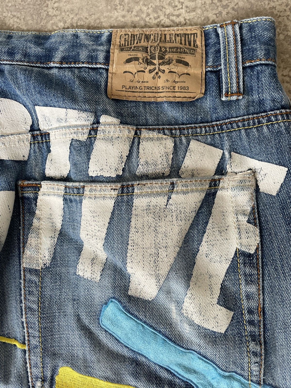 Japanese Brand Japanese Brand Embroidered Baggy Denim Size US 37 - 8 Thumbnail