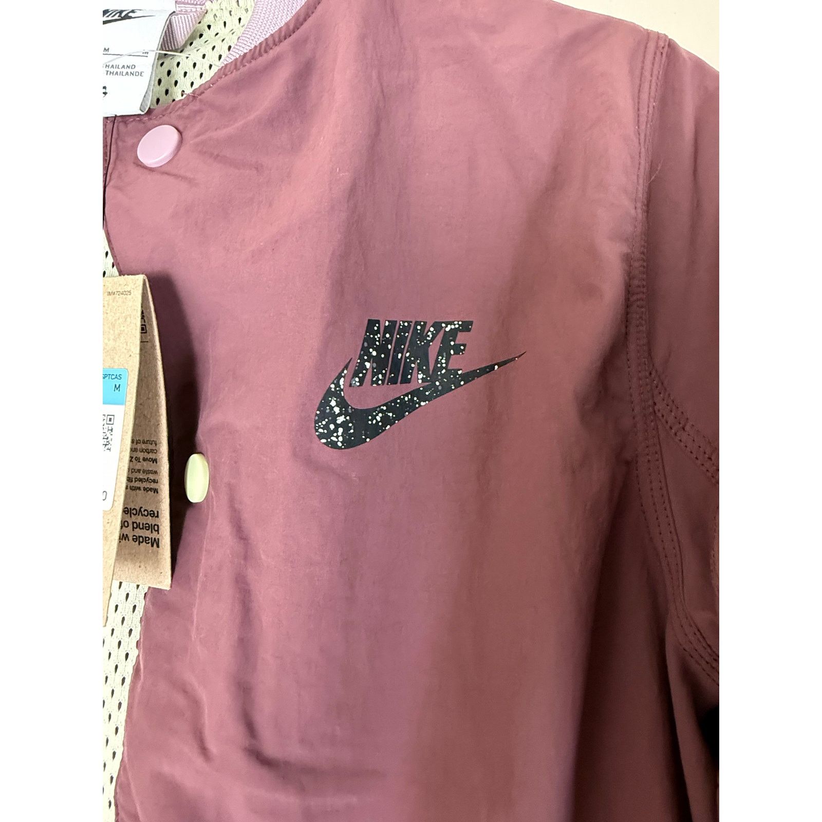 Nike Nike Youth Unisex Button Down Jacket - Size M - Mauve Size M / US 6-8 / IT 42-44 - 3 Thumbnail
