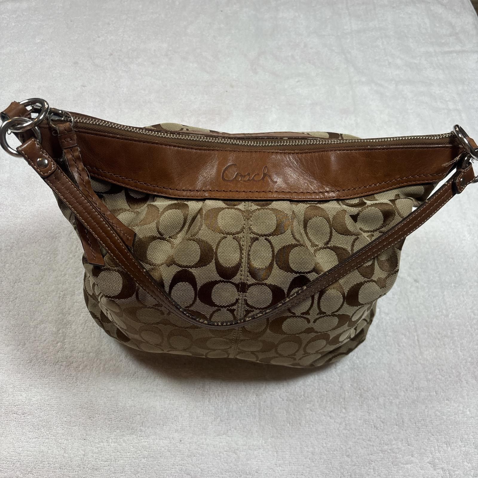 Vintage Coach Monogram Brown Purse Shoulder Bag, Women's