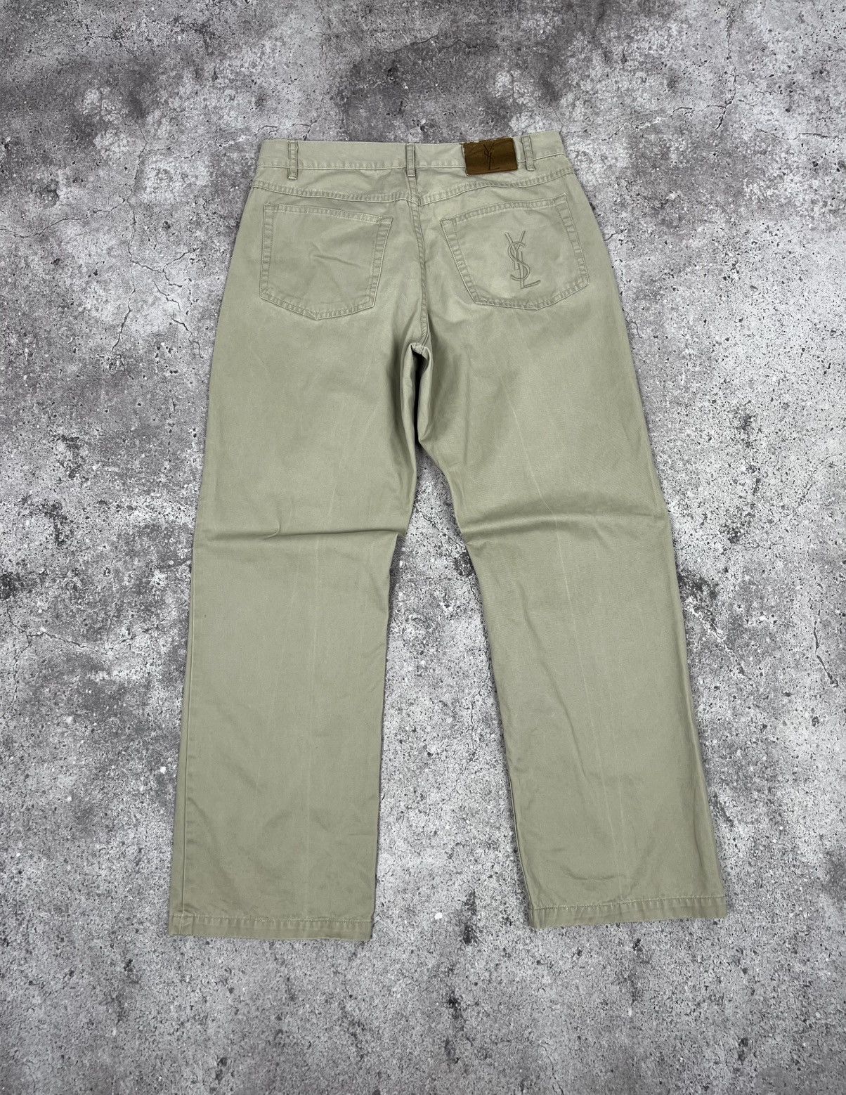 Yves Saint Laurent YSL Yves Saint Laurent Chino Cotton Pants Big Logo Size US 32 / EU 48 - 1 Thumbnail