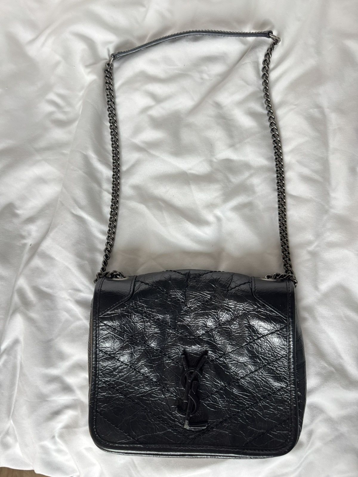 Yves Saint Laurent Niki Chain Wallet Crinkled Leather Size ONE SIZE - 2 Thumbnail
