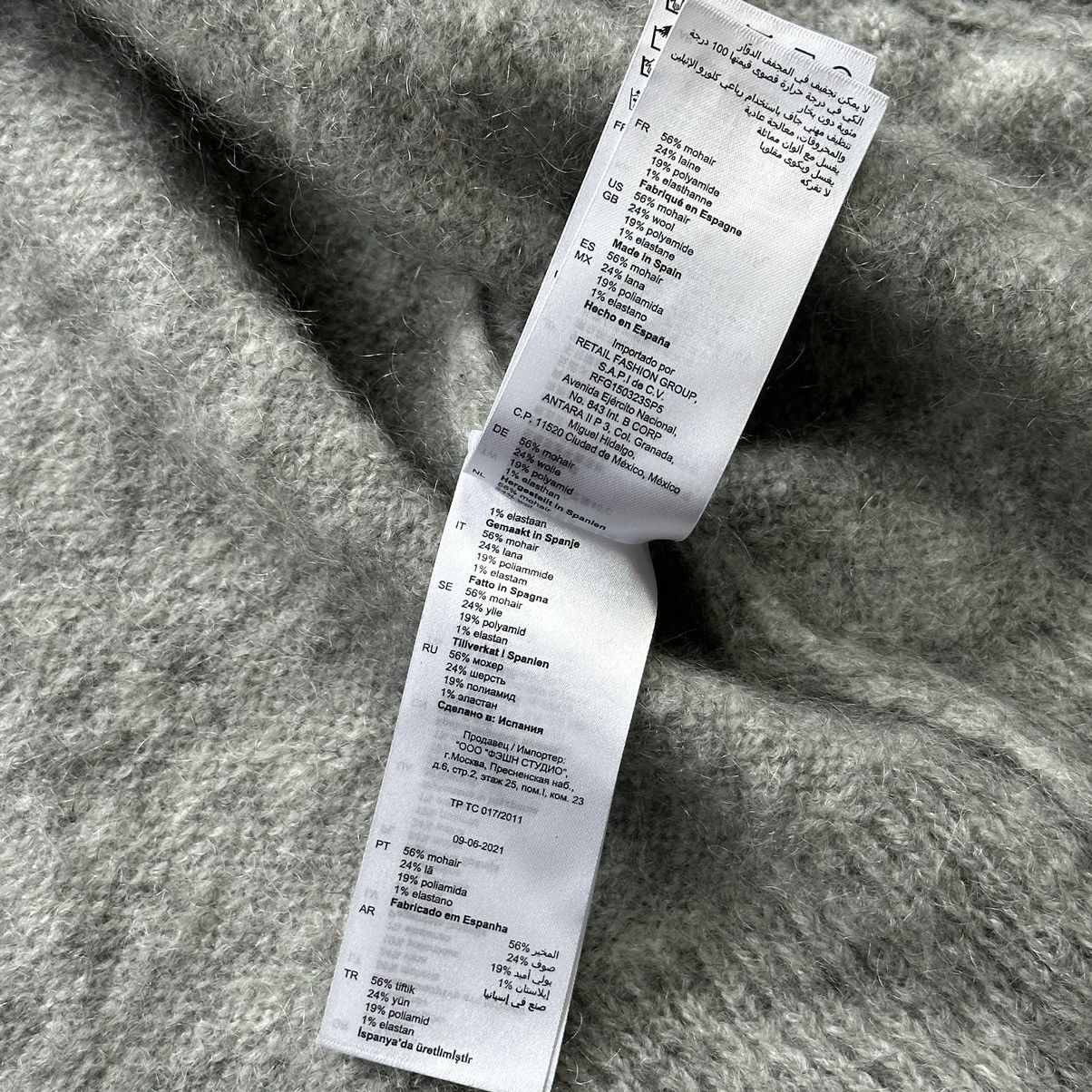 Designer Sandro Brushed Pointelle Knit Cardigan Mohair Wool Size M / US 6-8 / IT 42-44 - 12 Thumbnail