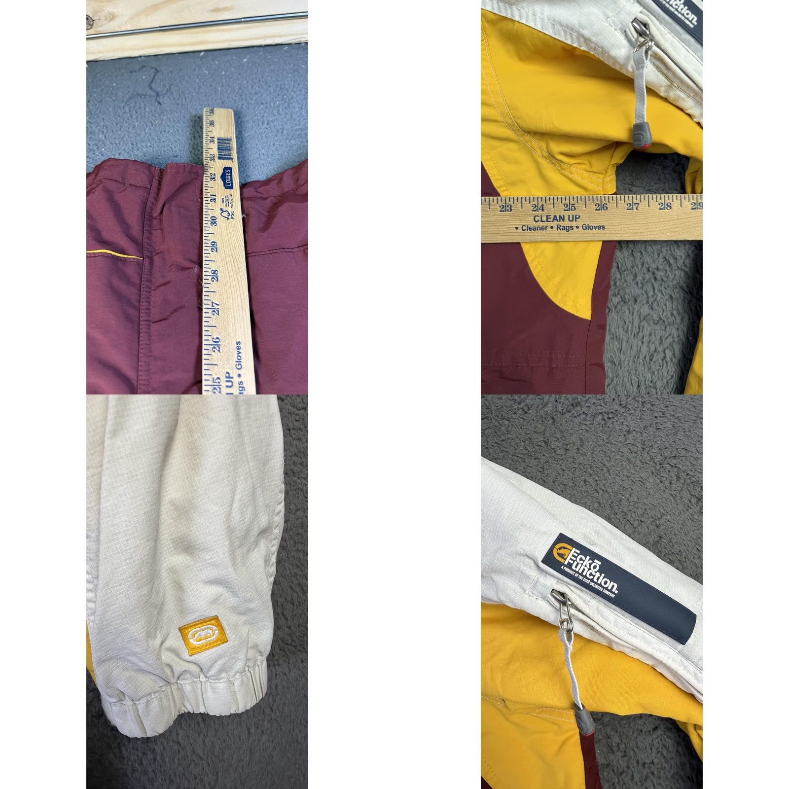 Ecko Unltd. Ecko Function Jacket Mens XL Full Zip Outdoor Ski Coat Pockets Windproof Lined Yellow Burgundy White Zip Summer 90s Mens Size US XL / EU 56 / 4 - 8 Thumbnail