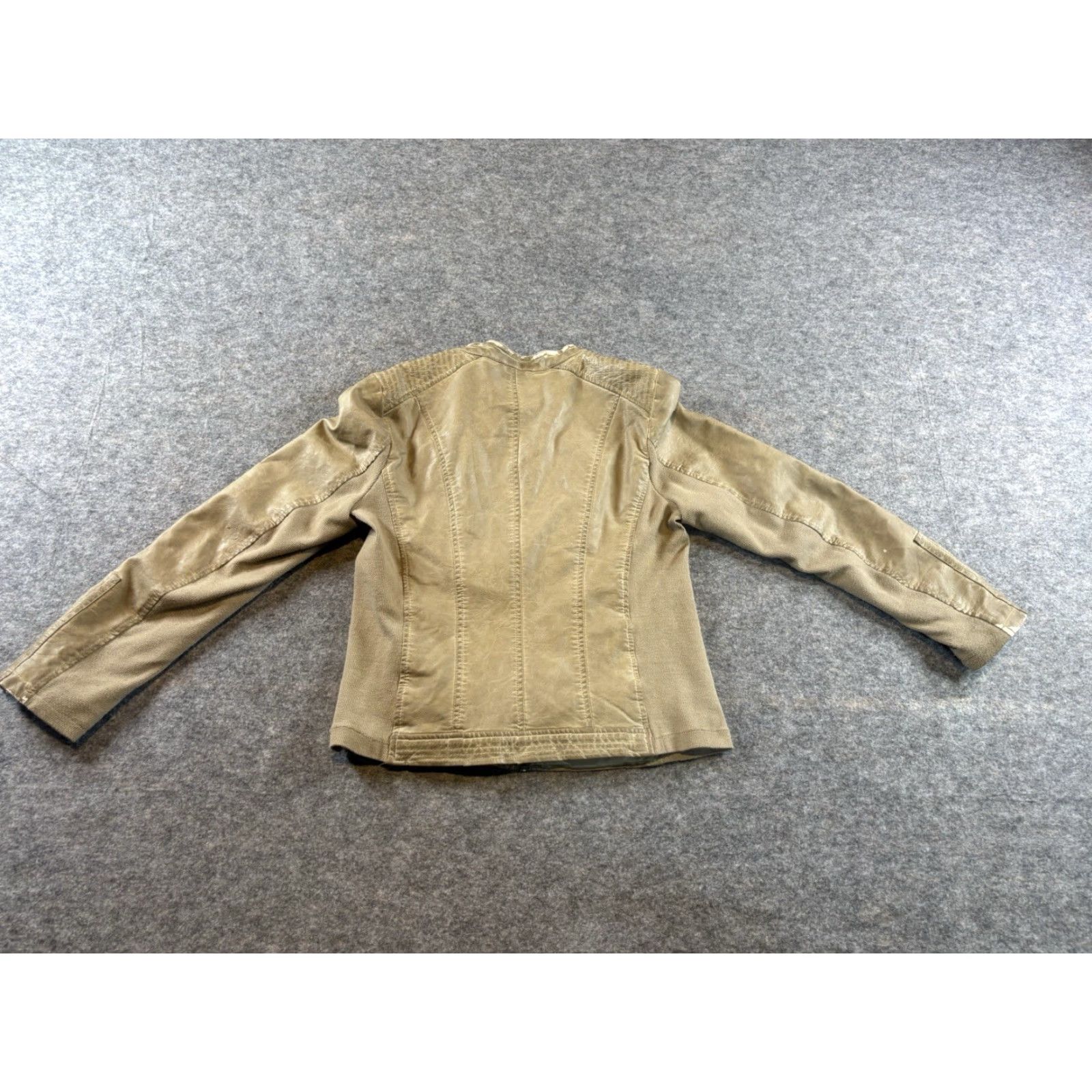 Vintage Sebby Collection Women's Leather Jacket Long Sleeve Light Brown Size L Brown Jacket Basic Jacket Regular Size L / US 10 / IT 46 - 6 Thumbnail