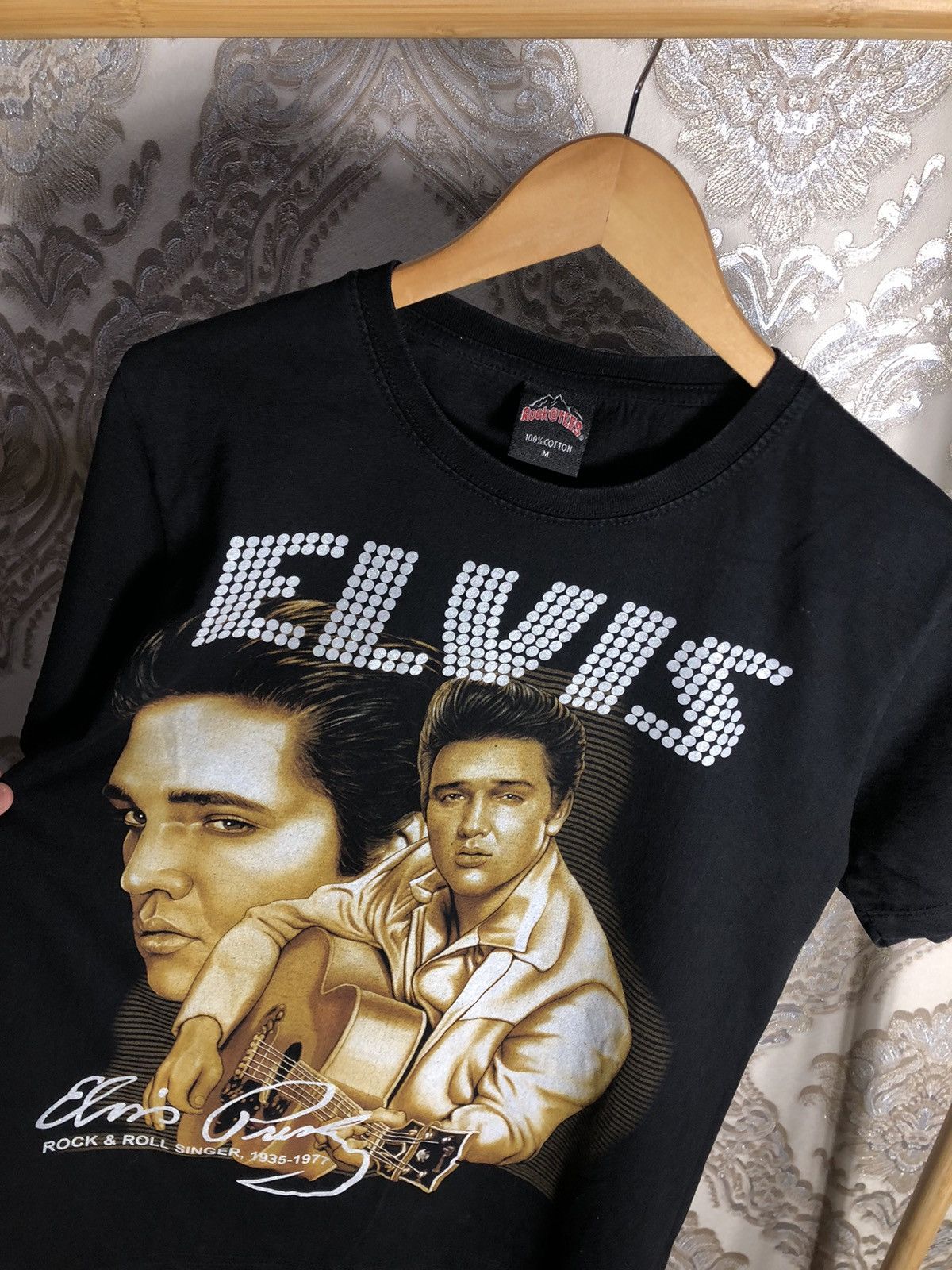 Band Tees × Vintage VERY RARE ELVIS PRESLEY ROCK & ROLL DOUBLE PRINTED T-SHIRT Size US M / EU 48-50 / 2 - 3 Thumbnail