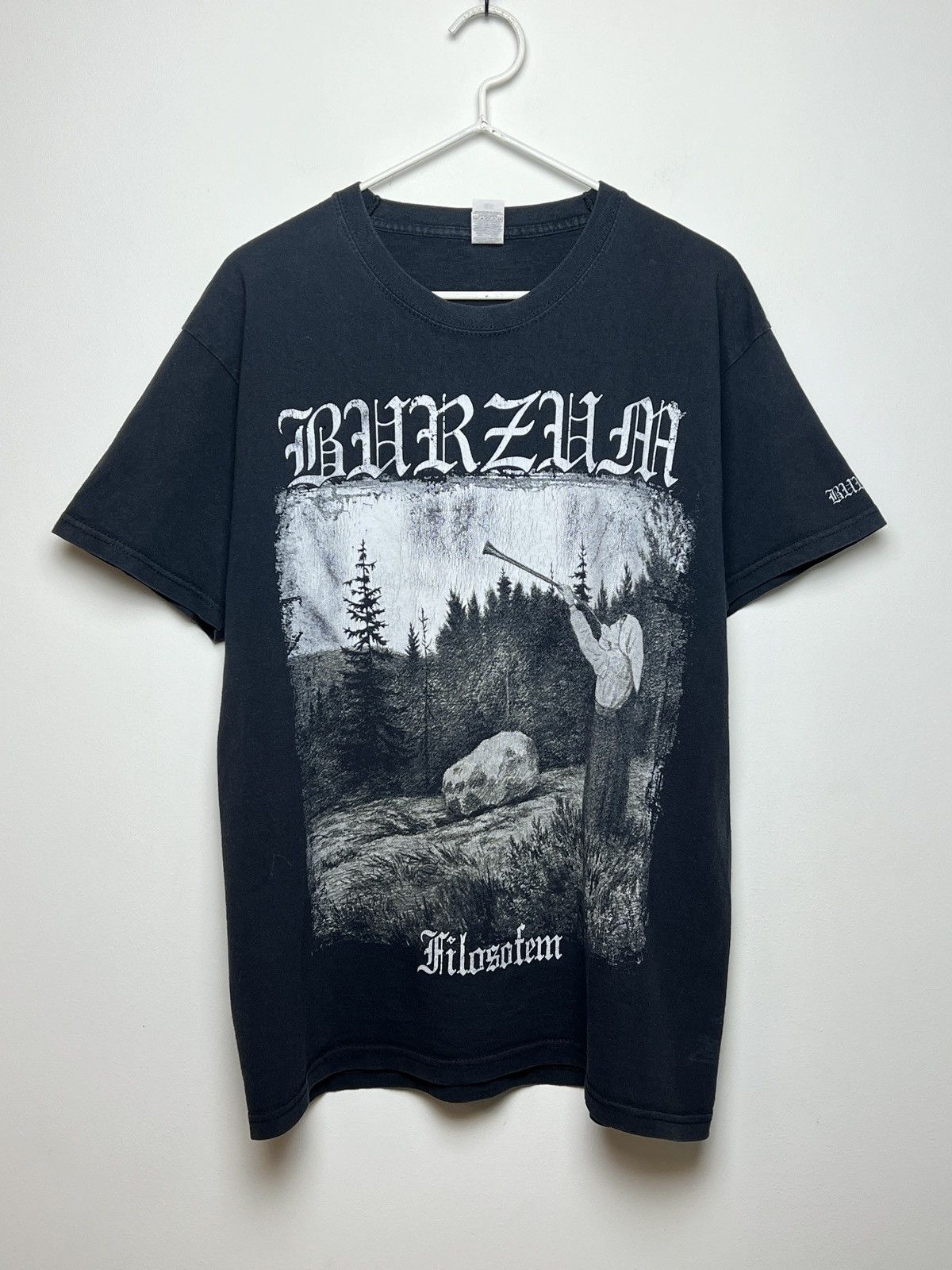 image of Archival Clothing x Band Tees Burzum Filosofem Y2K Black Metal T Shirt M-L, Men's (Size Large)