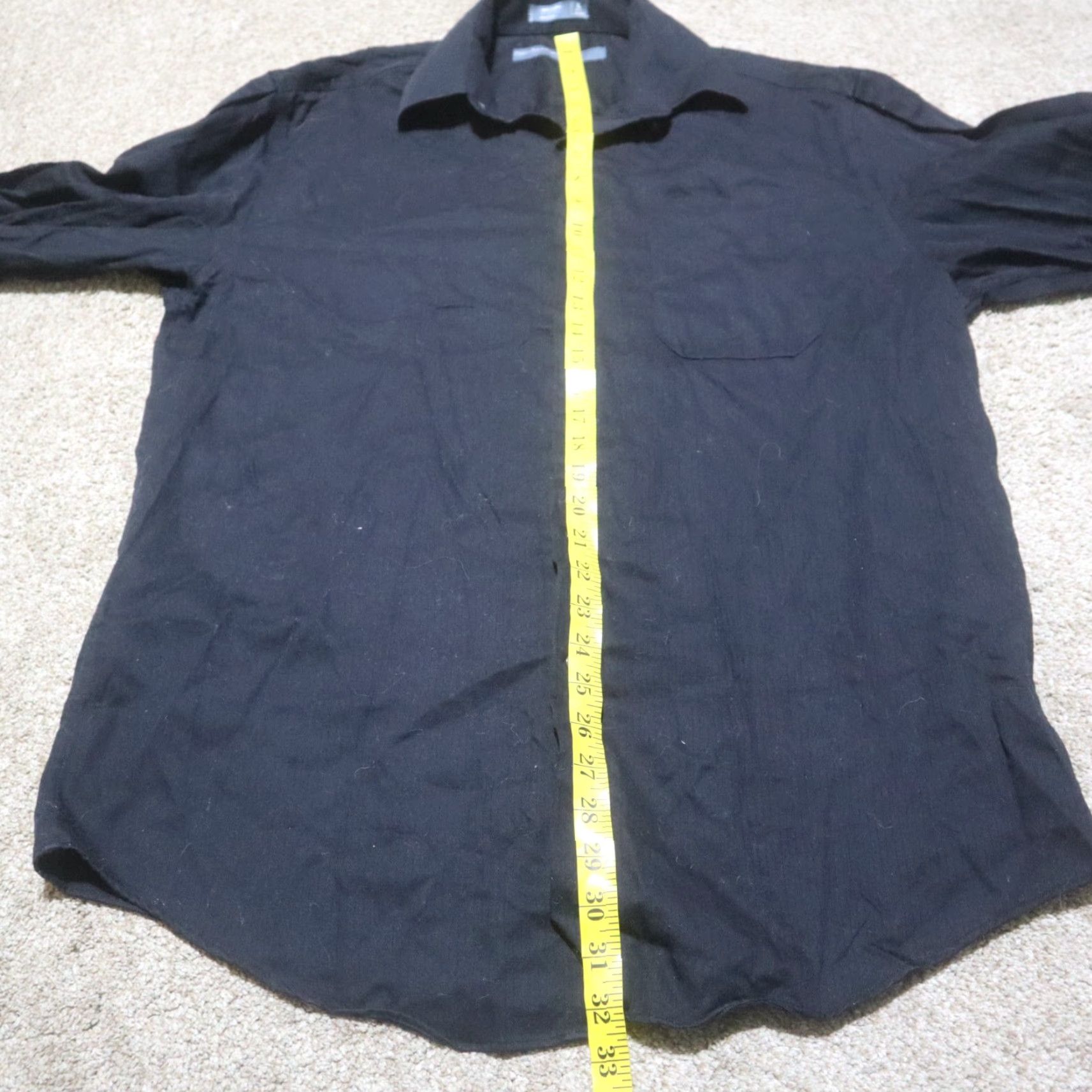 Perry Ellis Perry Ellis Shirt Mens Solid Black Long Sleeve Button-Up 15.5 100% Cotton Adult Size L Size US L / EU 52-54 / 3 - 6 Thumbnail