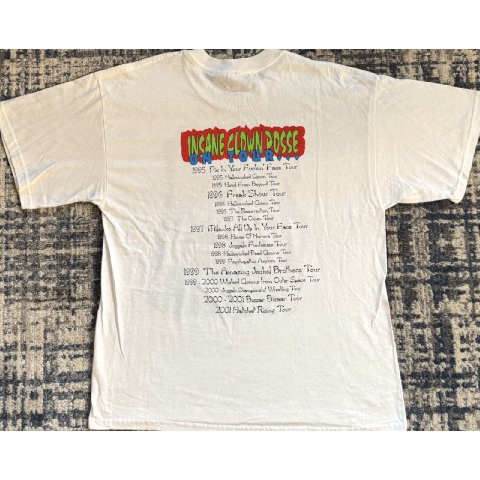 Gildan Vintage 2001 ICP Insane Clown Posse Coming To Your Town Tour T Shirt XL Rap Tee Size US XL / EU 56 / 4 - 3 Thumbnail