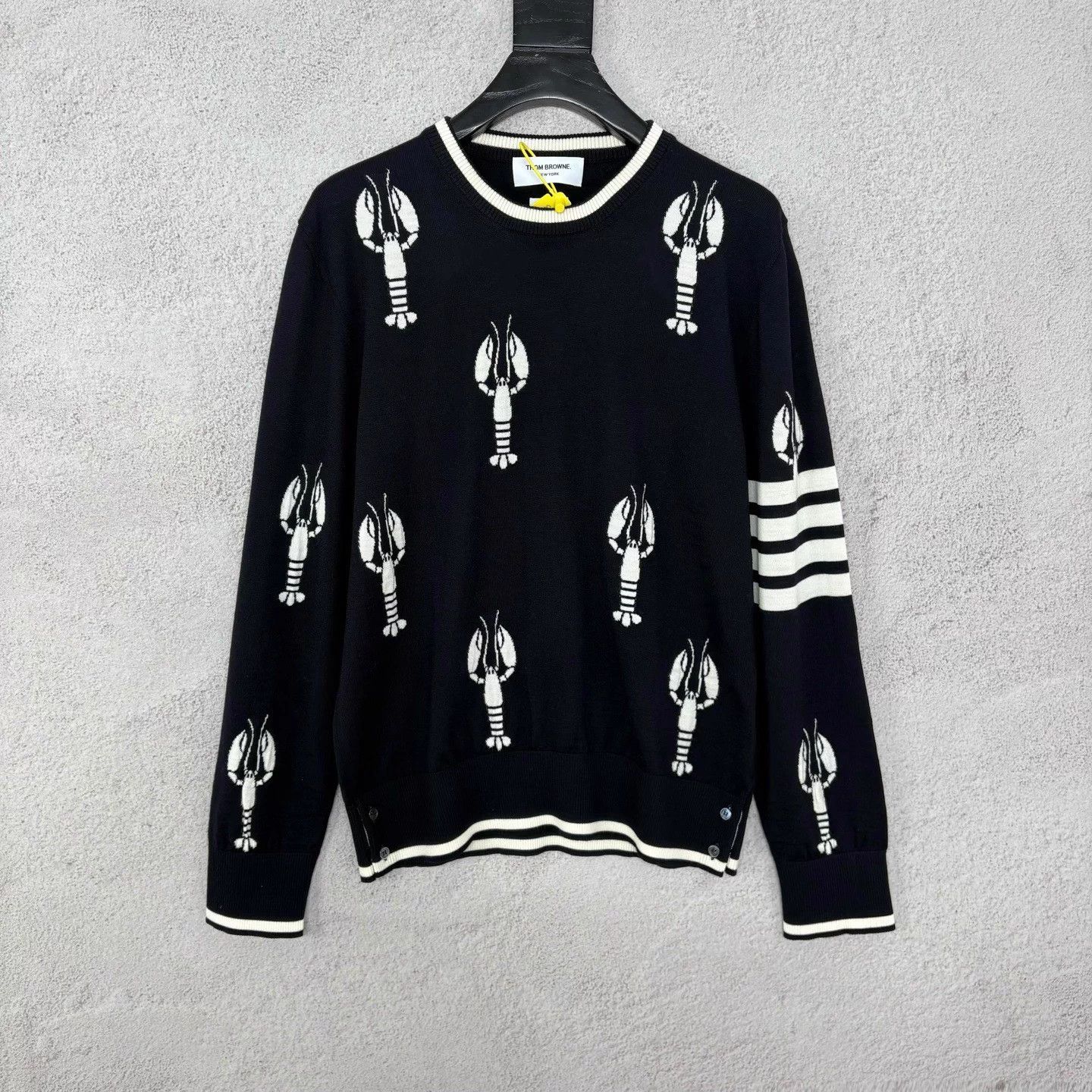 Thom Browne TB Black Lobster Embroidered Wool Knit Sweater 3 New Size US L / EU 52-54 / 3 - 1 Thumbnail