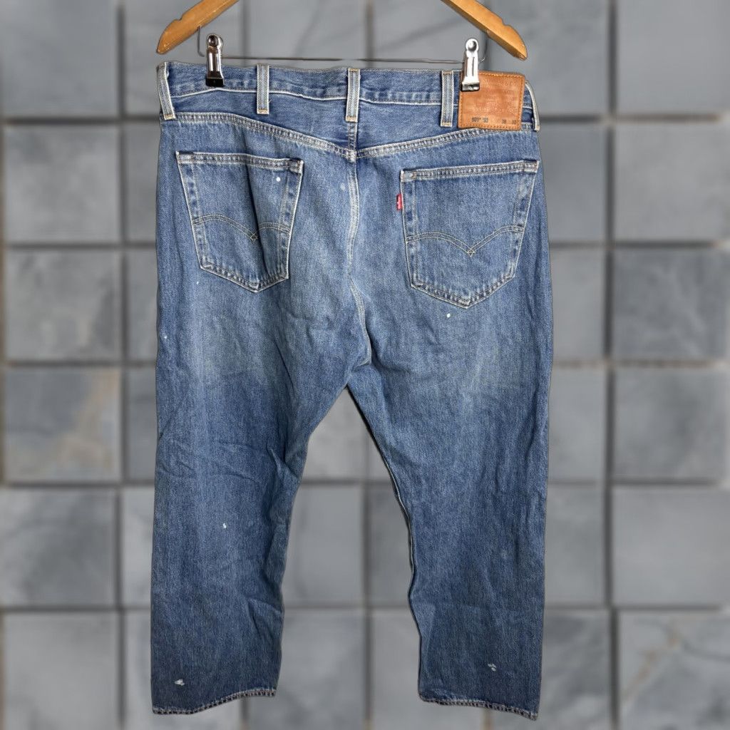 Levi's VINTAGE Levi's 501 Jeans Men's 38x30 Blue Distressed Button Fly Straight High-Rise 5-Pocket Denim Size US 38 / EU 54 - 1 Thumbnail