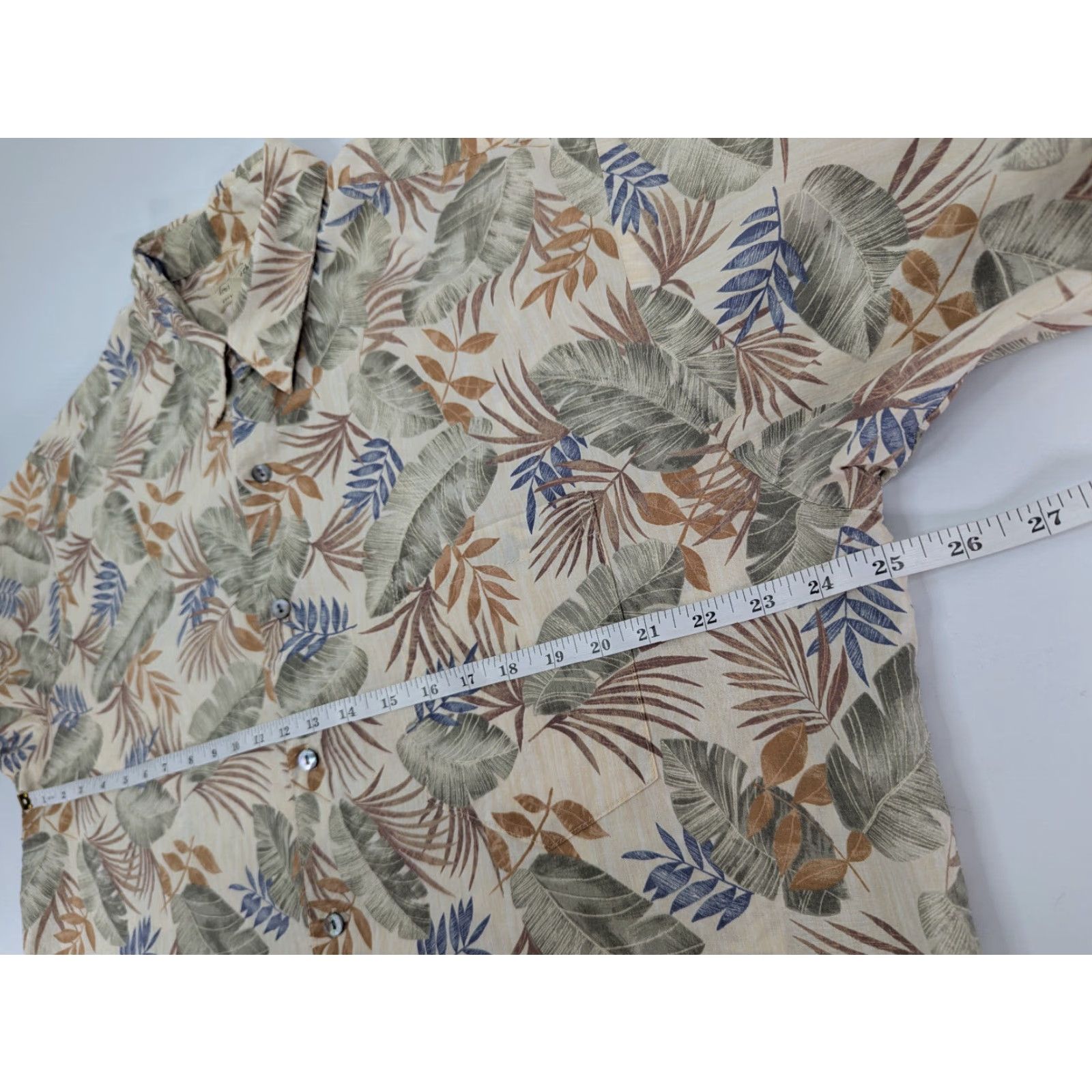 Tori Richard Tori Richard Shirt Men's XL Palm Leaf All Over Print Cotton Lawn Hawaiian Button-Up Short Sleeve Multicolor Garden Floral 90s Theme Mens Size US XL / EU 56 / 4 - 4 Thumbnail