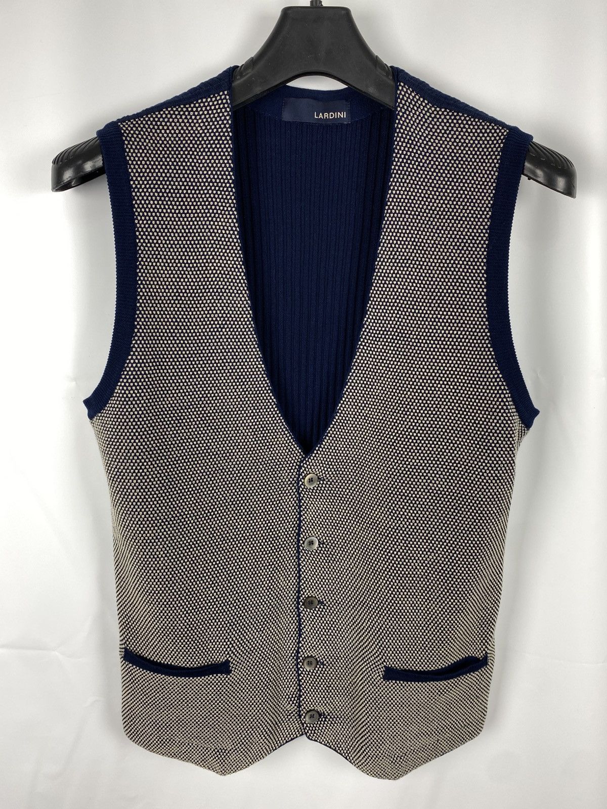 Lardini Lardini Cotton Knit Gilet Structured Vest Button Up size 