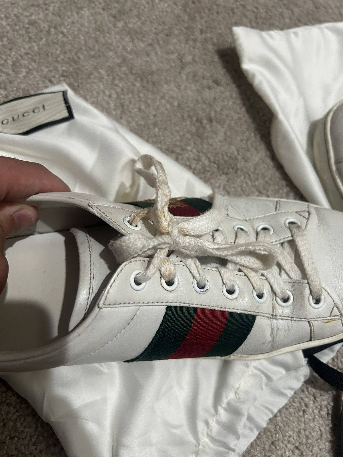 Gucci Gucci Ace Sneakers With Bee Embroidery Size US 9.5 / EU 42-43 - 16 Thumbnail