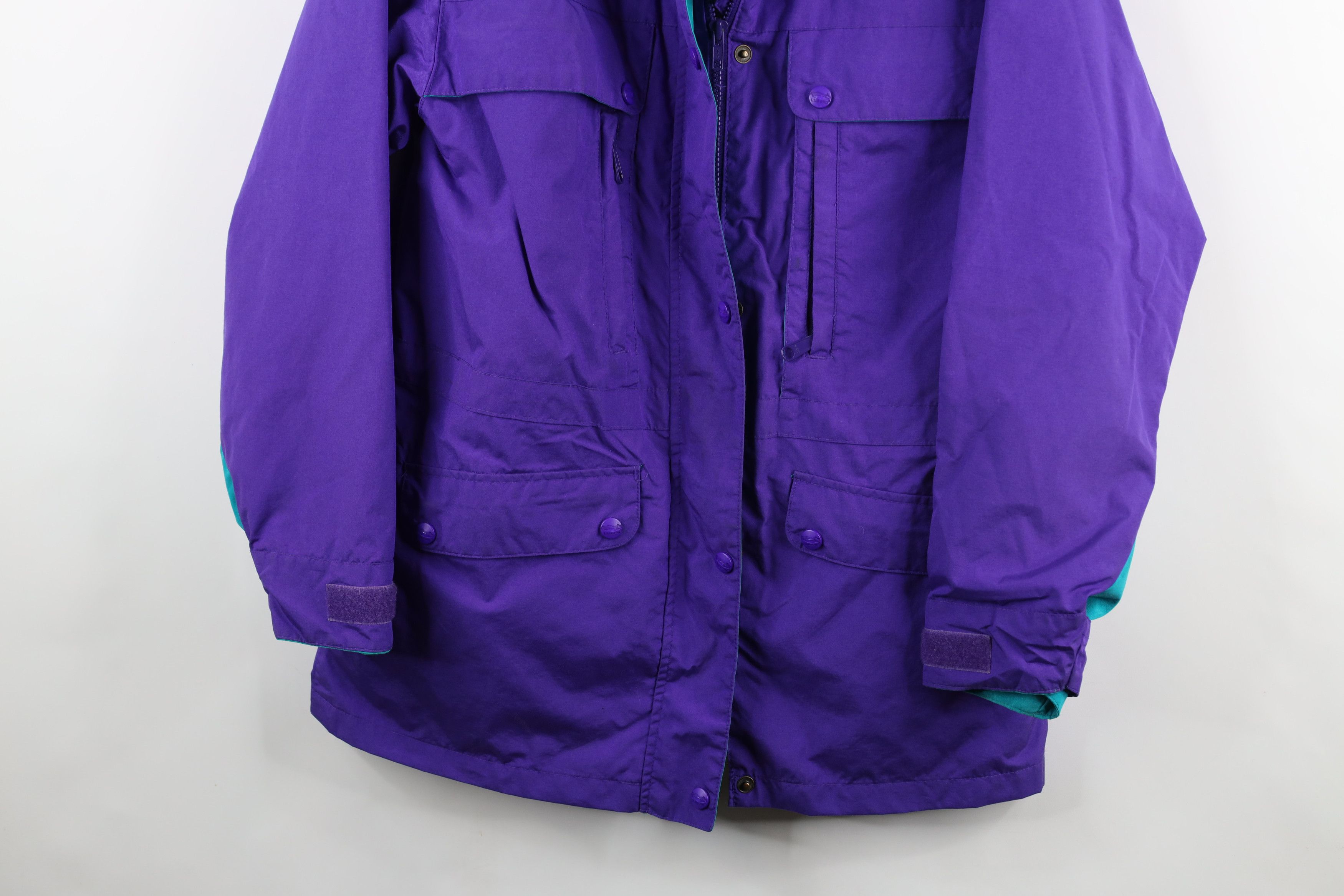 L.L. Bean × Vintage Vintage 90s LL Bean Waterproof Full Zip Rain Jacket Purple Size US M / EU 48-50 / 2 - 3 Thumbnail
