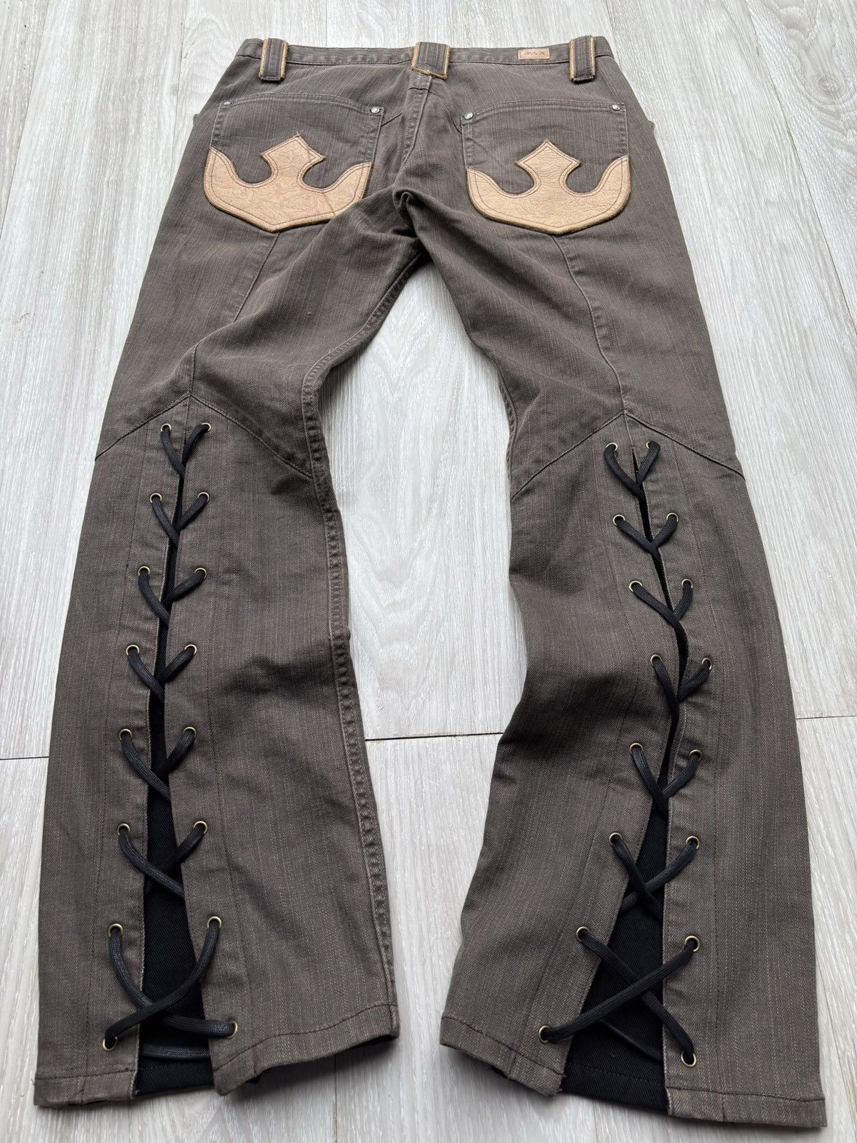 NICOLE CLUB FOR MEN lace up flare jeans