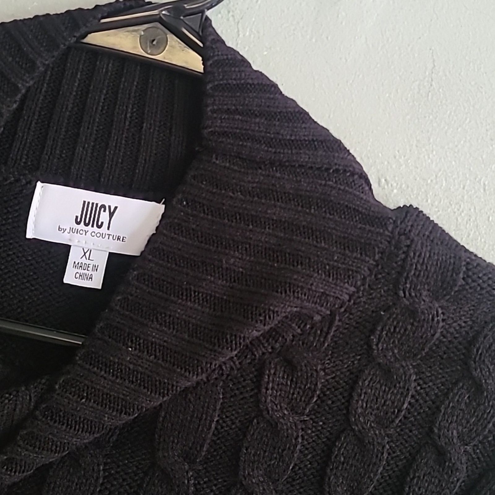 Juicy Couture NEW women's XL Juicy Couture black knit crown argyle sweater Size XL / US 12-14 / IT 48-50 - 5 Thumbnail