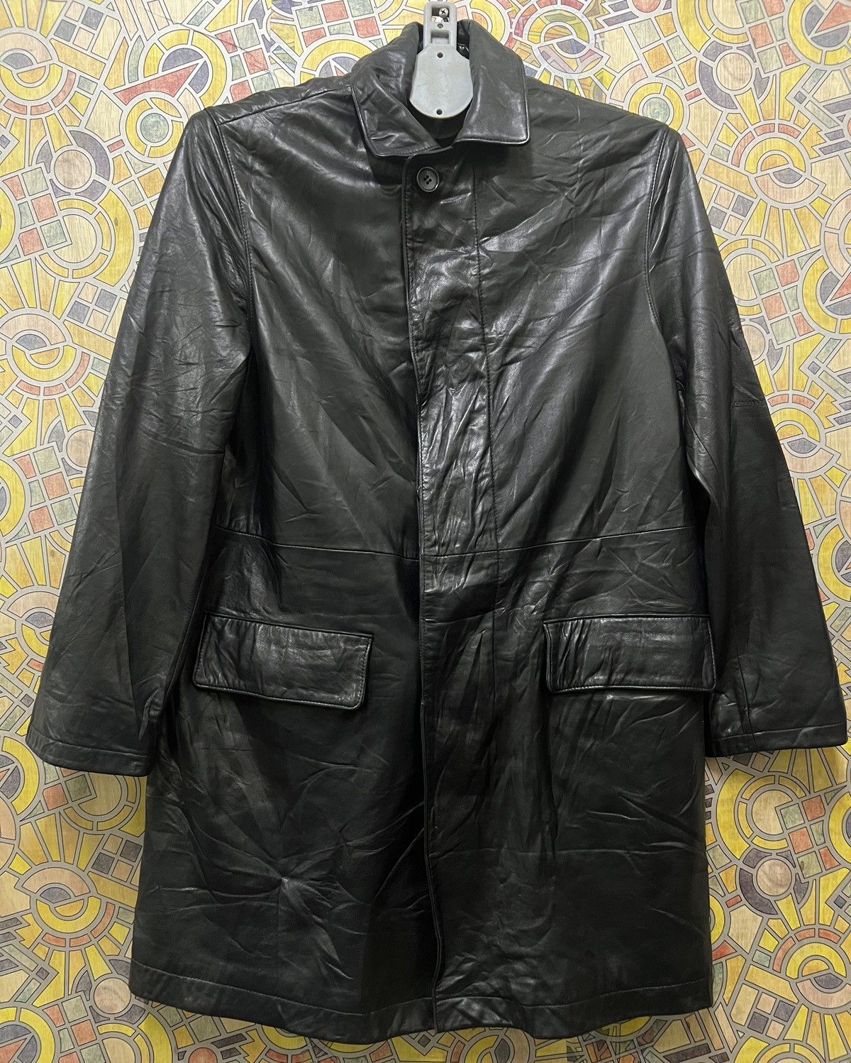 Japanese Brand × Leather VISARUNO Leather Balmac Coat Spring Trench Long Coat Luxury Size US M / EU 48-50 / 2 - 15 Thumbnail