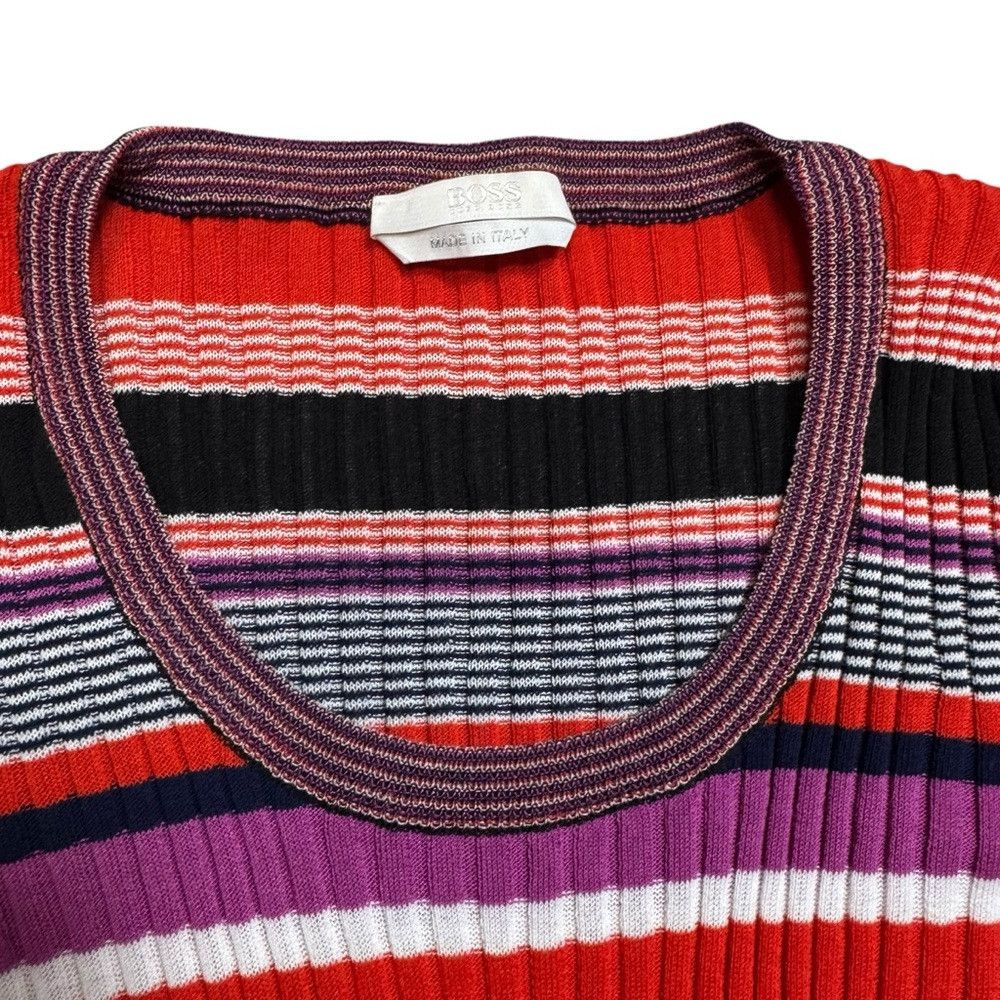 Hugo Boss BOSS Hugo Boss Striped Cotton Ruffle Hem Sweater M Size M / US 6-8 / IT 42-44 - 3 Thumbnail