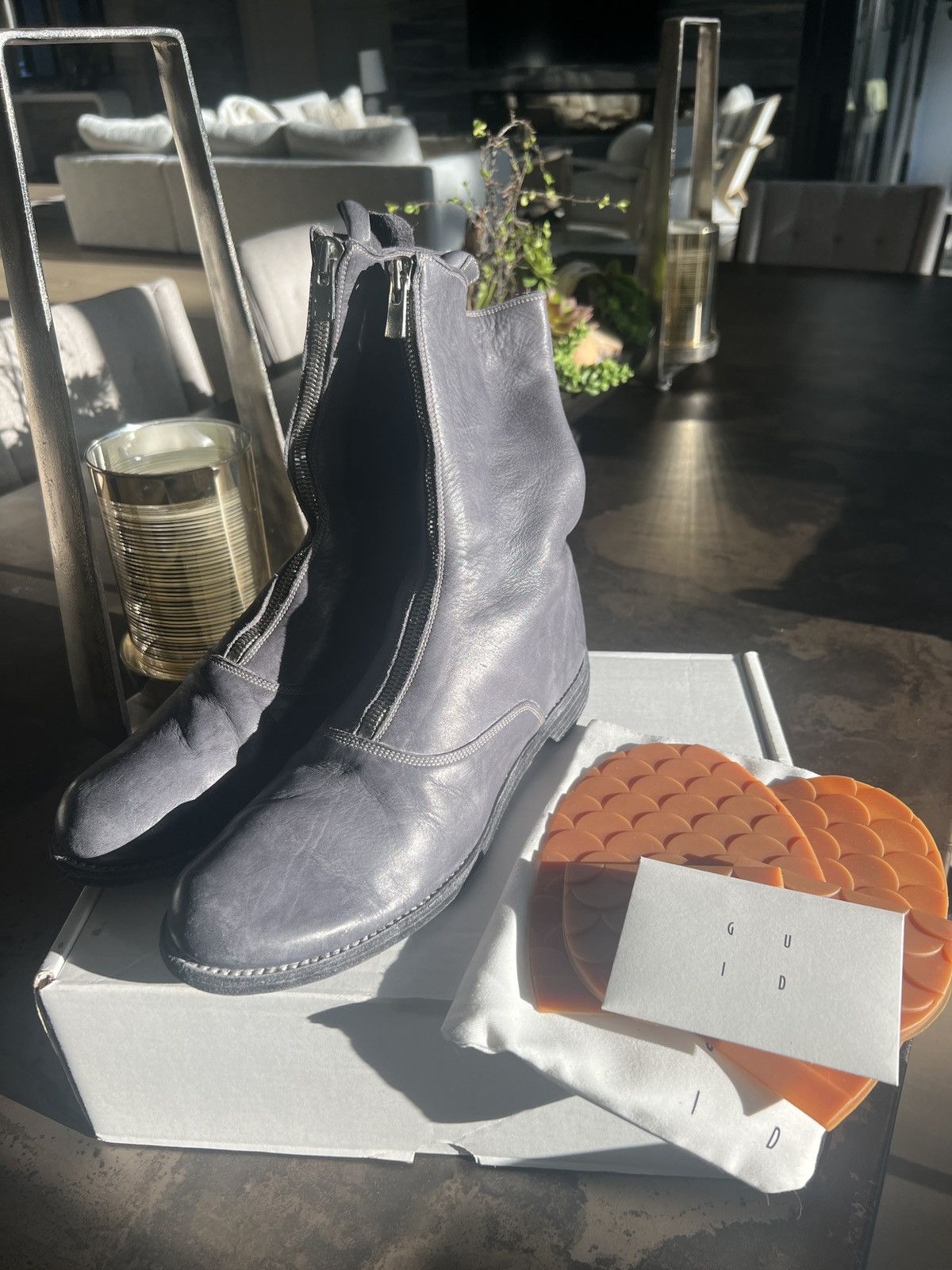image of Guidi Light Grey/purple 310 Boot, Men's (Size 12)