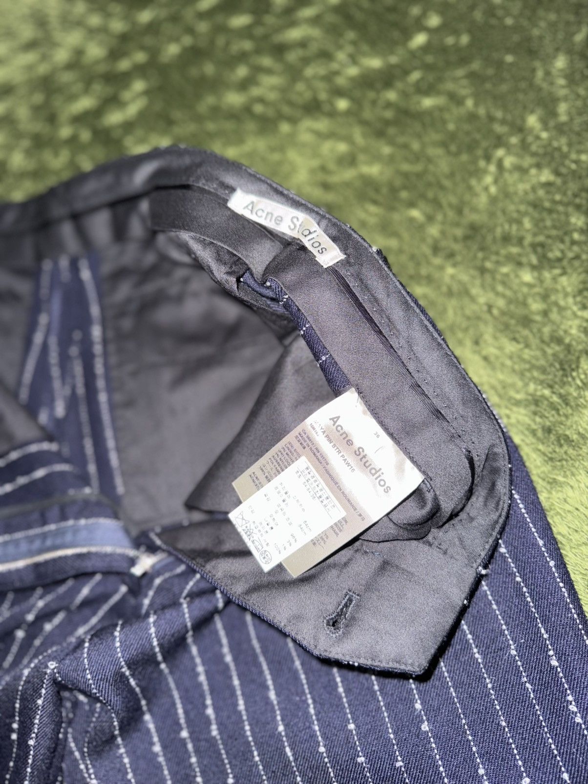 Acne Studios [36] ACNE STUDIOS Dot Stripe detail Trousers navy Size US 34 / EU 50 - 4 Thumbnail