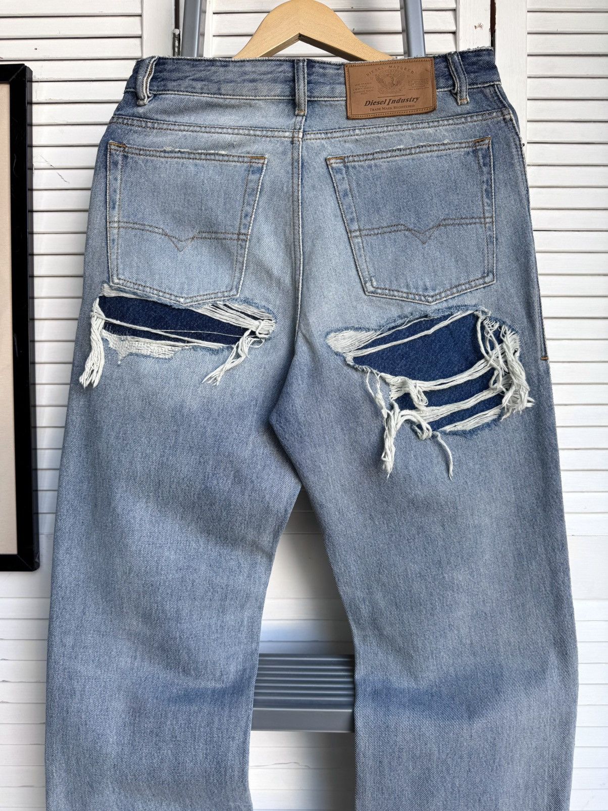 Diesel DIESEL D-Rekiv-Z Washed Distressed Jeans Ripped Denim 09C90 Size US 30 / EU 46 - 14 Thumbnail