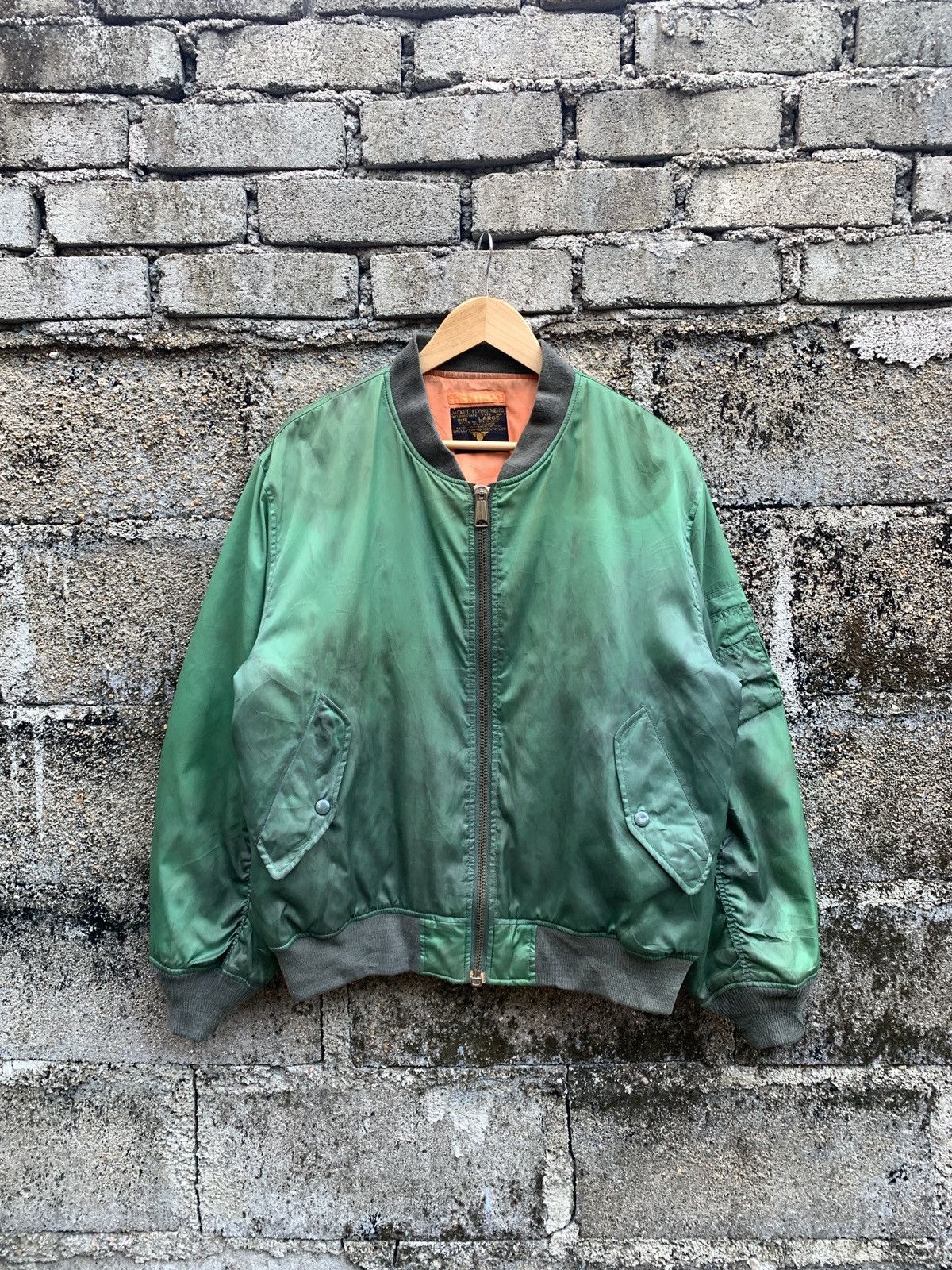 image of Vintage Ulcolow Industries Type Ma-1 Bomber Jacket in Green, Men's (Size Large)