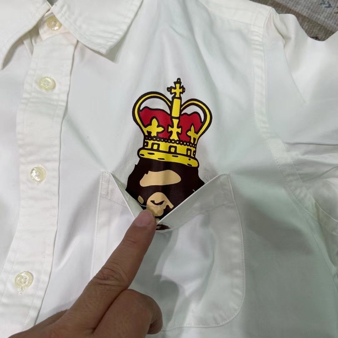 Bape CROWN POCKET BUTTON UP SHIRT Size US M / EU 48-50 / 2 - 3 Thumbnail