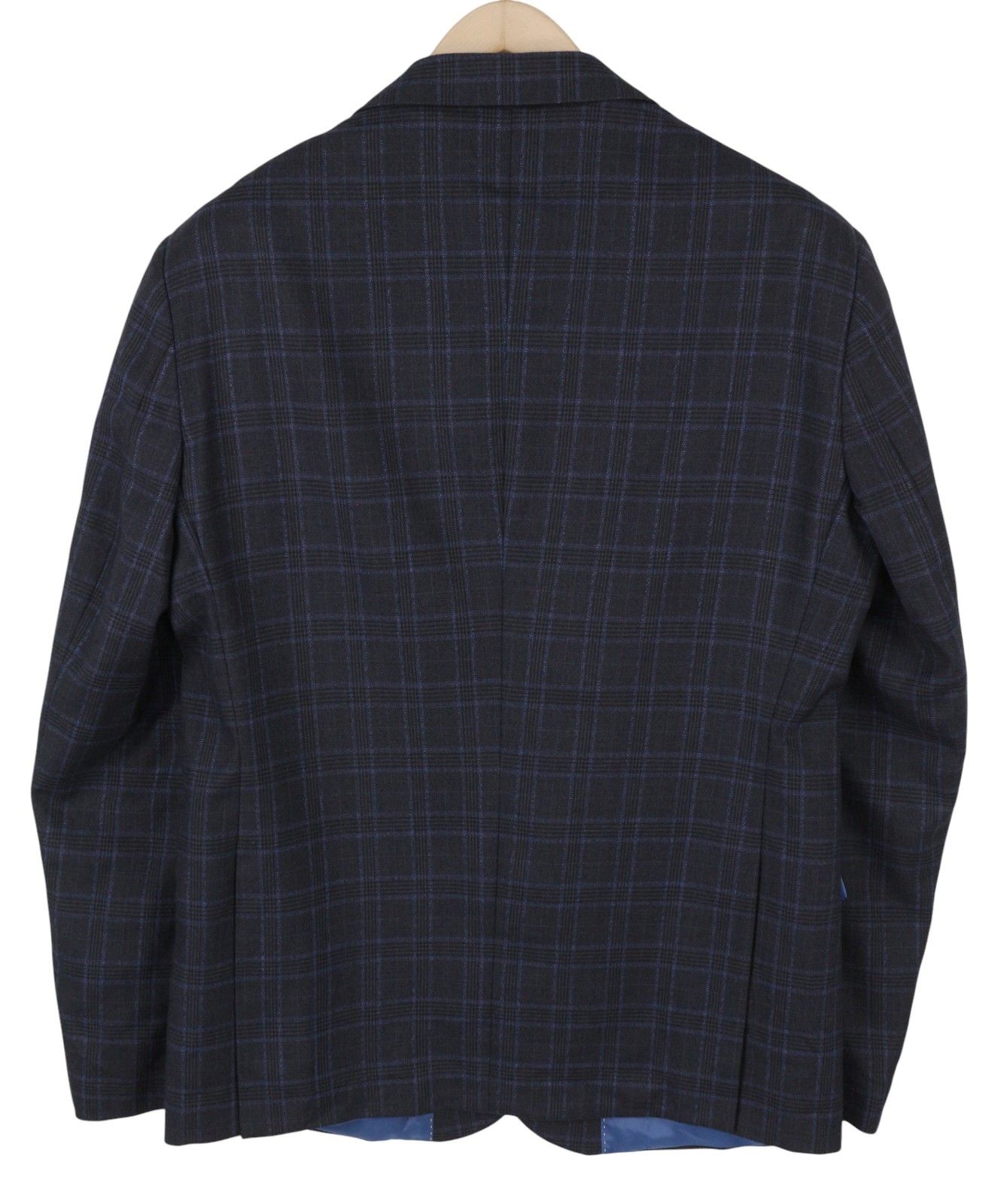 Scotch & Soda M Navy Check Wool Blend Peak Blazer 88536 Size 38R - 4 Thumbnail